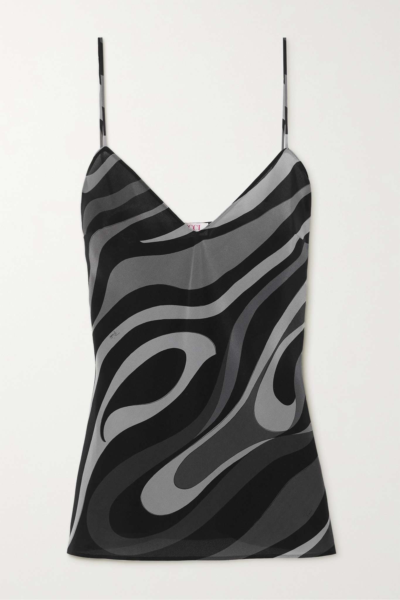 Printed silk crepe de chine camisole - 1