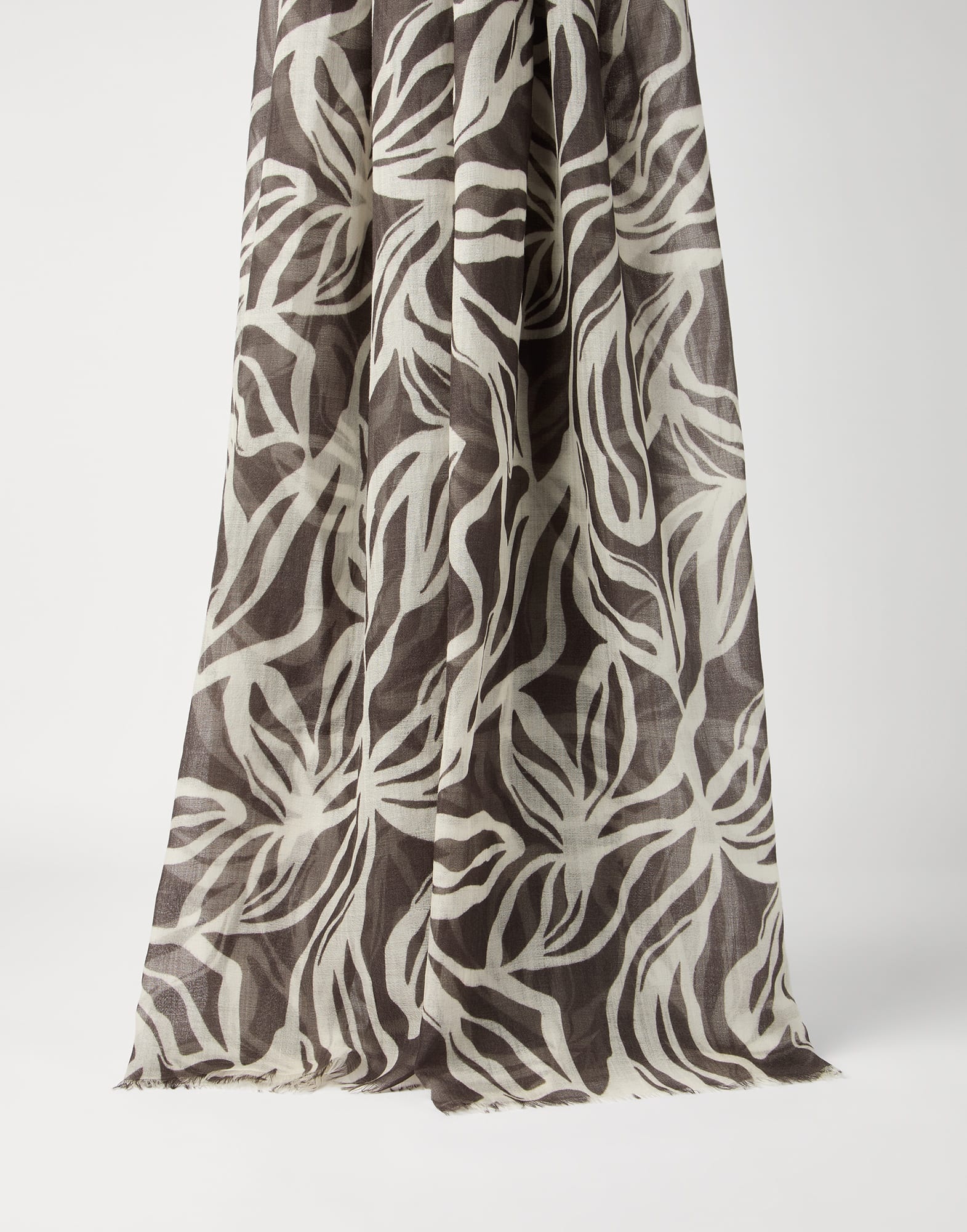 Cashmere floral print scarf - 1