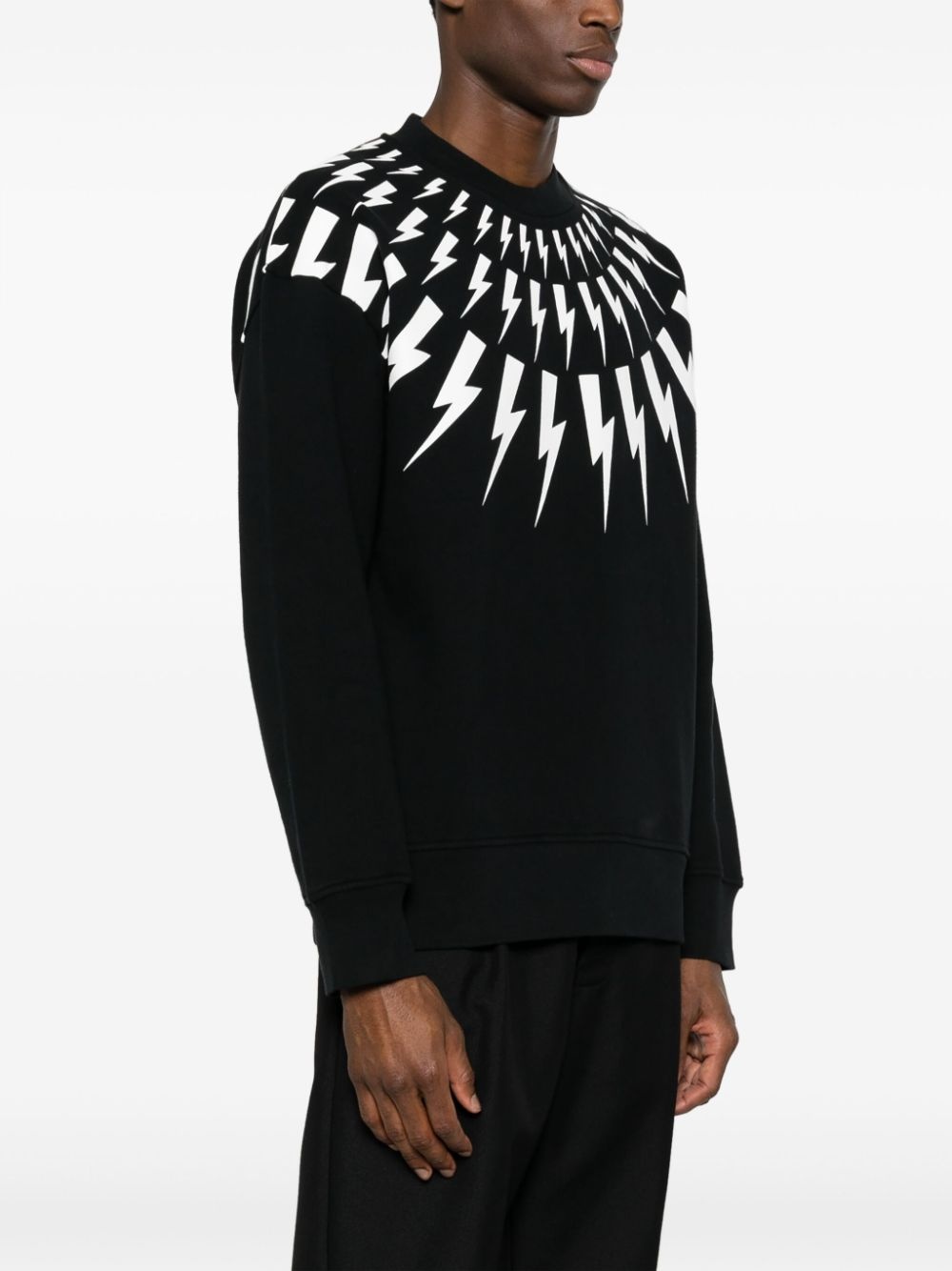 Thunderbolt-print cotton sweatshirt - 3