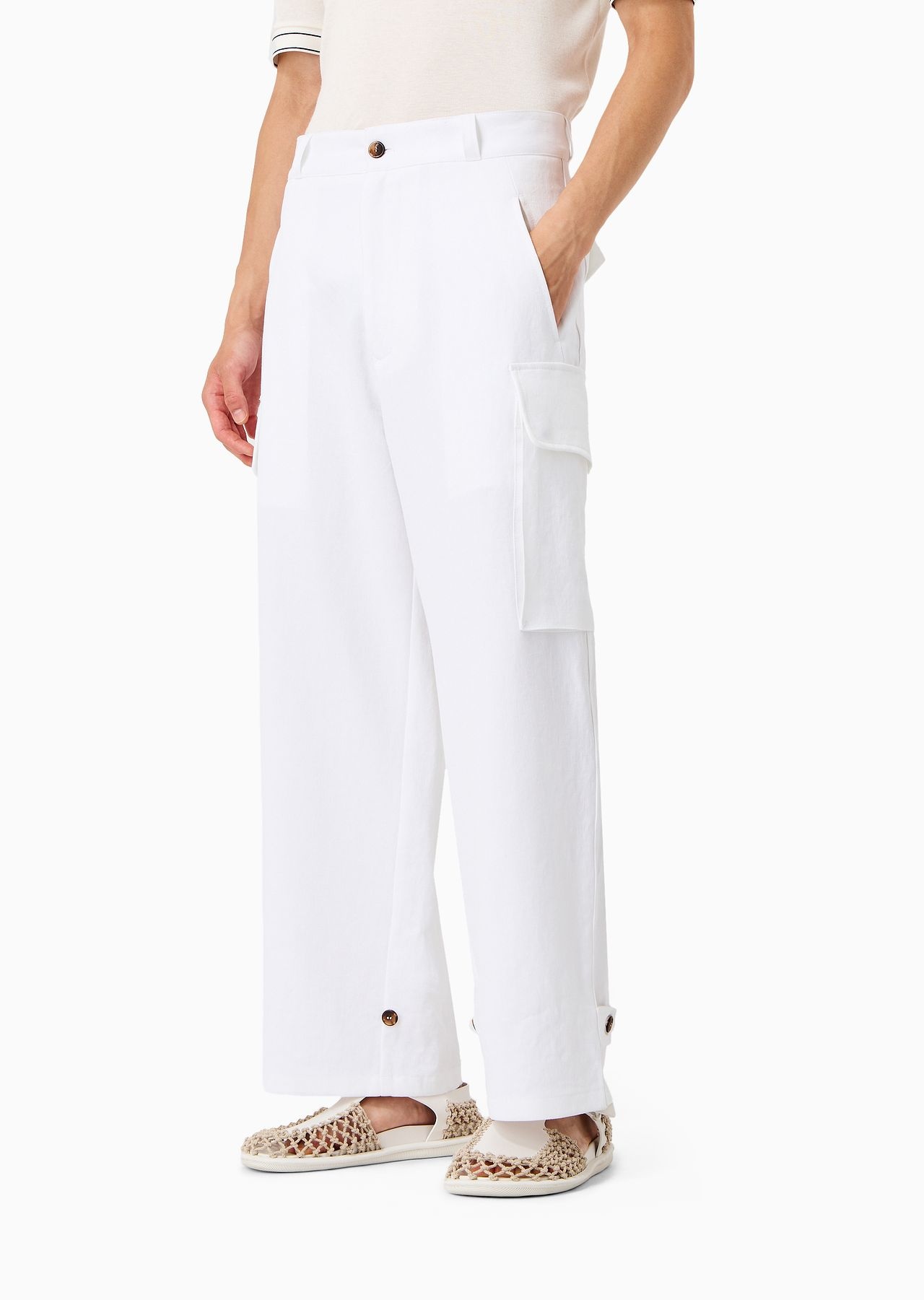 Linen cargo trousers - 2