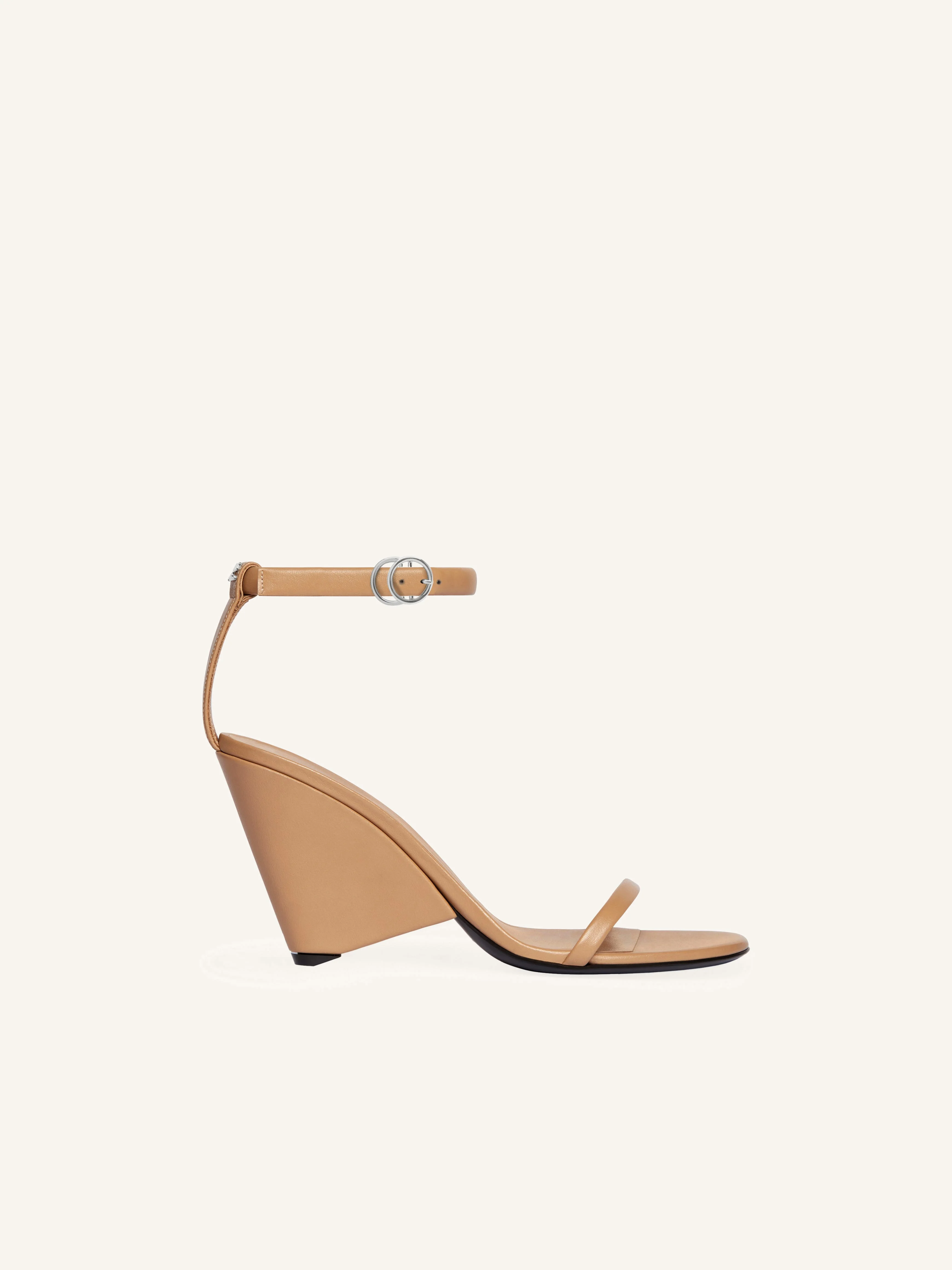 OBLIQUE LEATHER SANDALS - 1