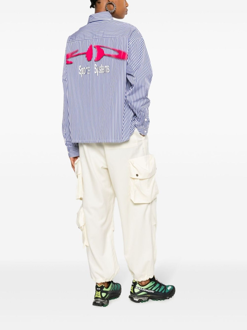 Heron Preston logo-print striped cotton shirt outlook