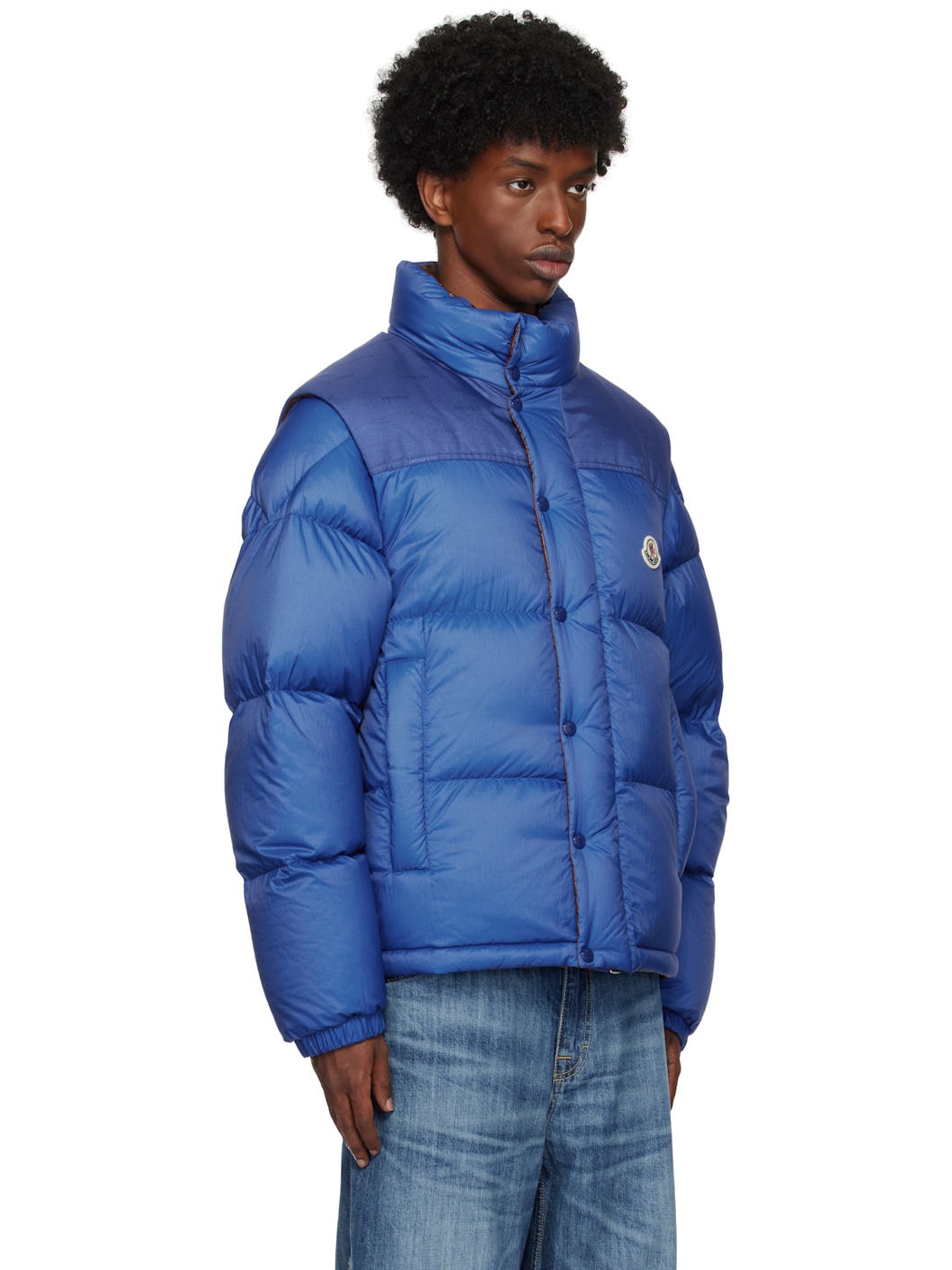 Blue & Brown Verone Short Reversible Down Jacket - 2