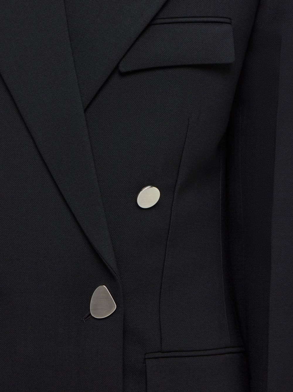 double breasted wool blazer - 5