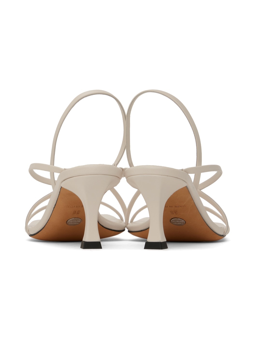 White Square Strappy Heeled Sandals - 2