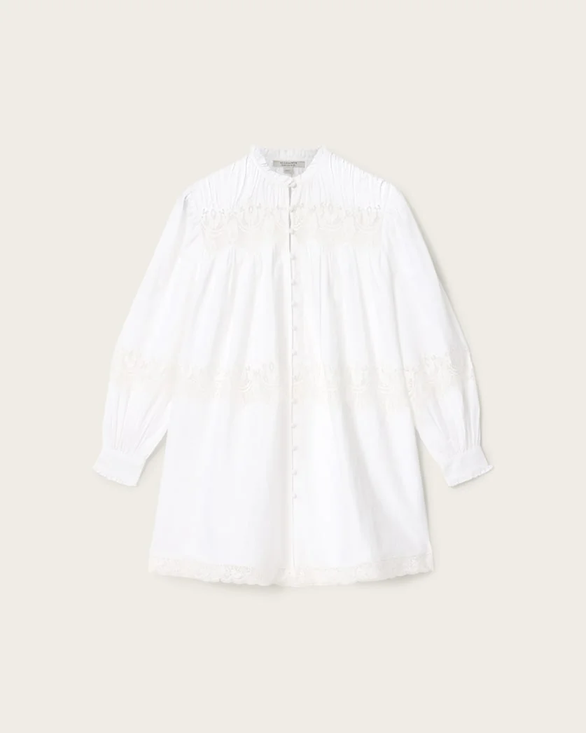 TALISA LINEN BLEND LACE MINI DRESS - 1