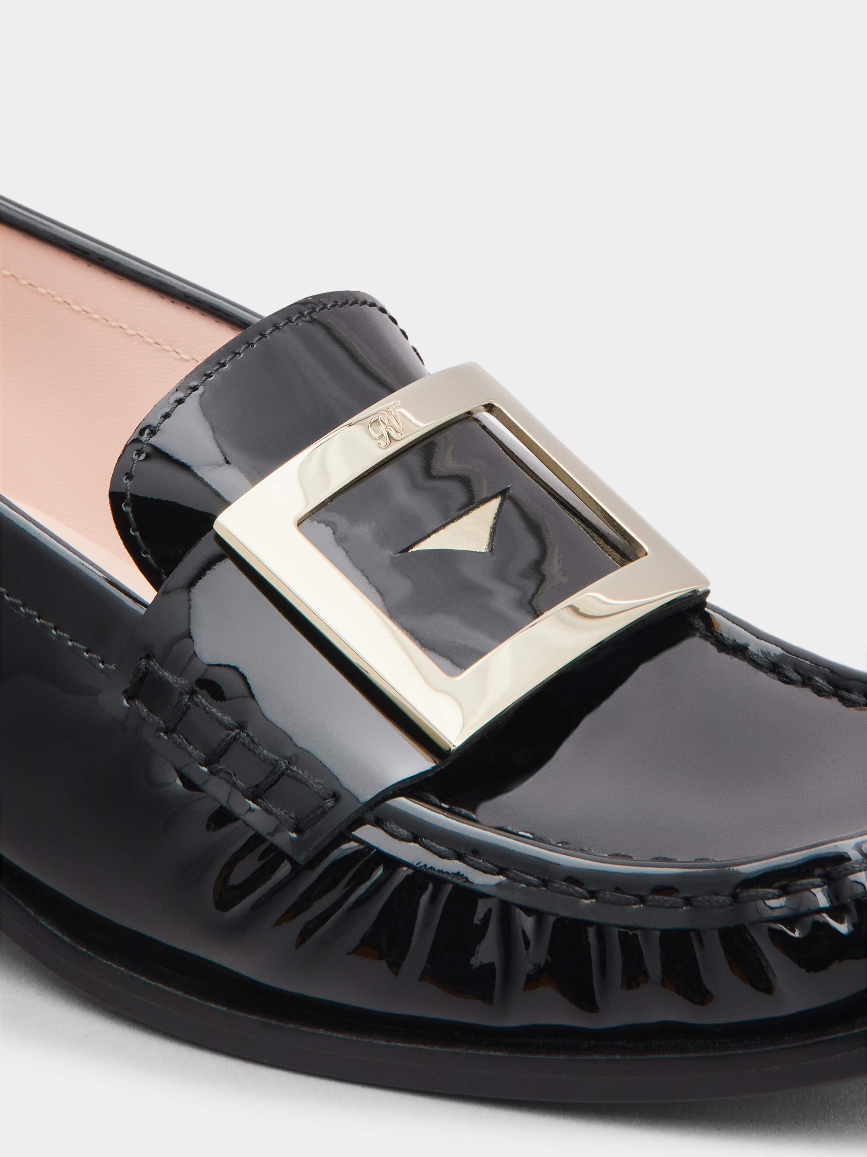 Preppy Viv' Metal Buckle Loafers in Patent Leather - 3