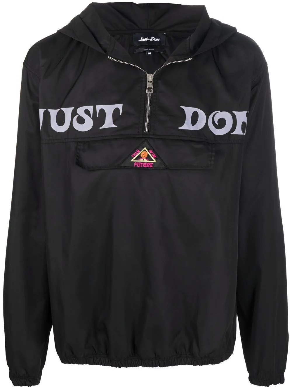 logo-print hooded windbreaker - 1