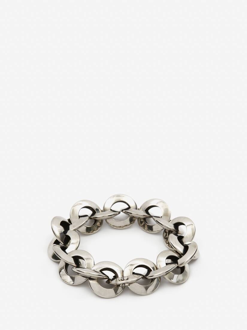 Men's Eyelet Chain Bracelet in Antique Silver - 2