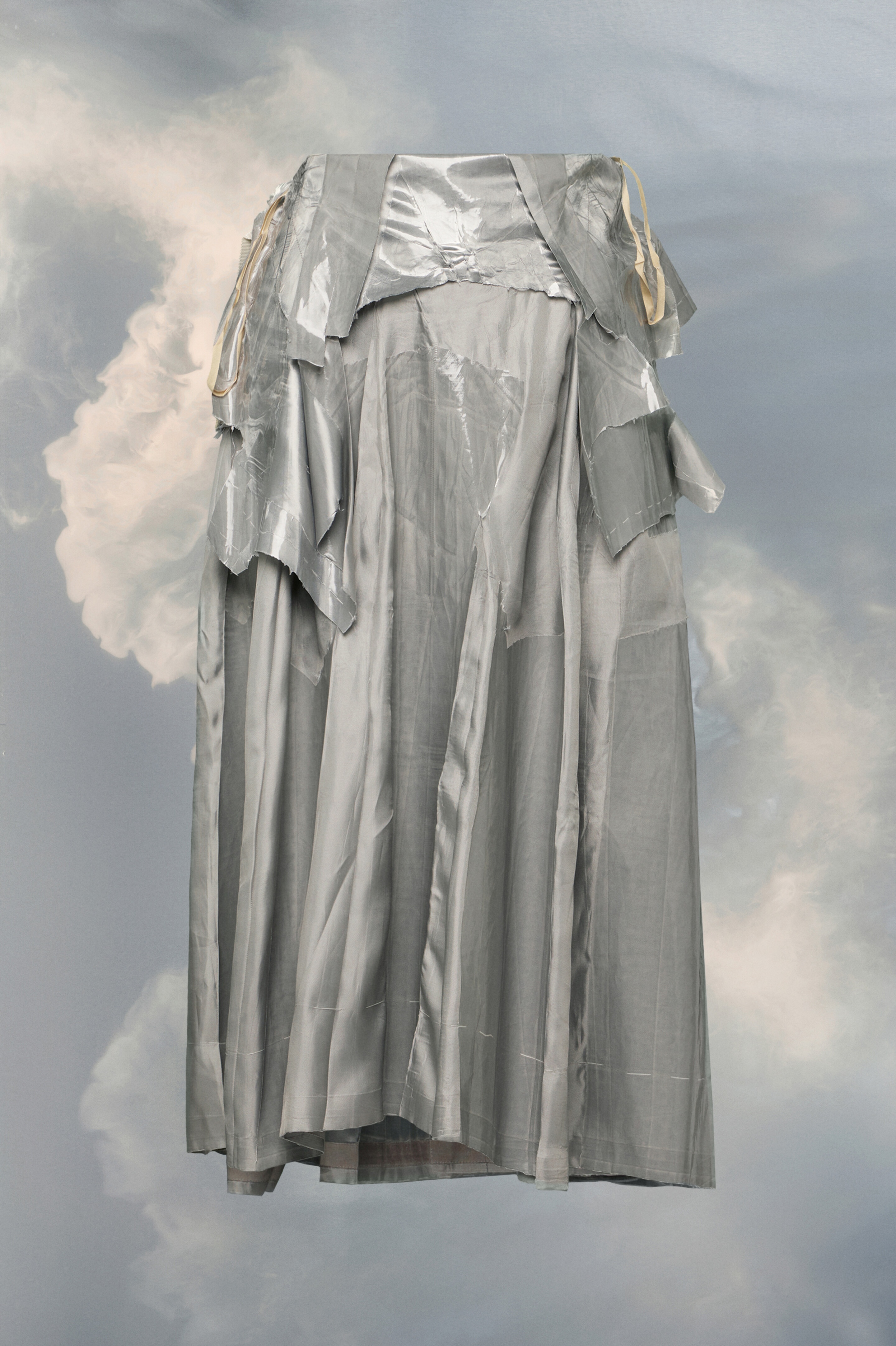 Laminated satin midi skirt - 2
