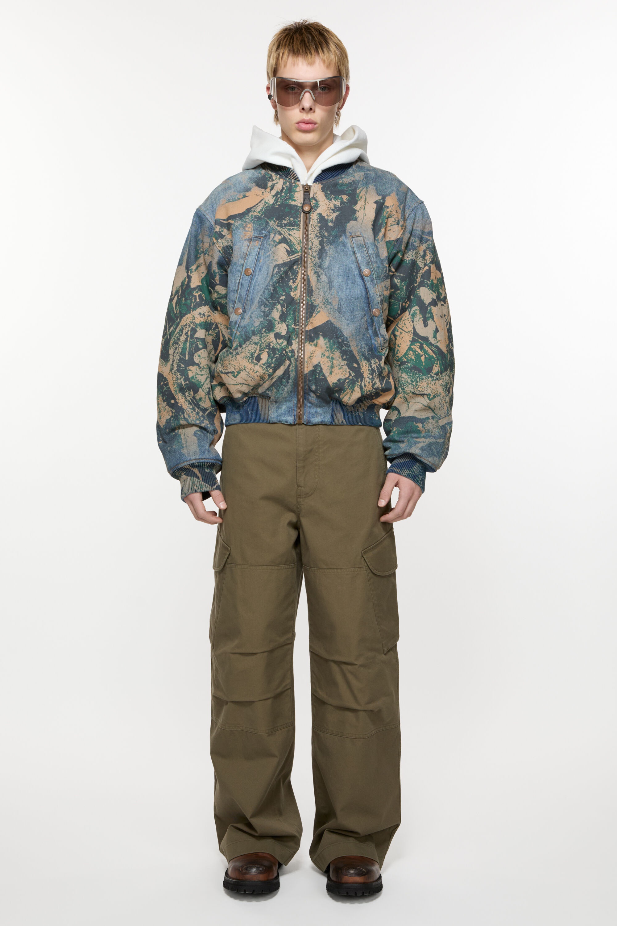 Denim bomber jacket - Brown - 2