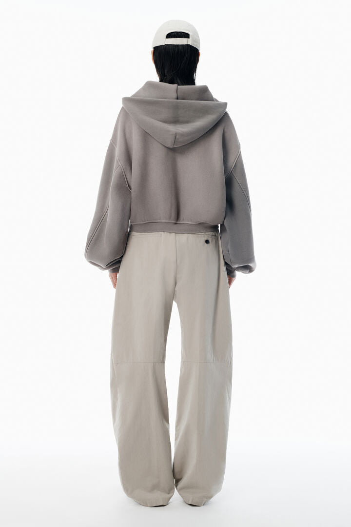 Oversized Cropped Zip-Up Hoodie - 4