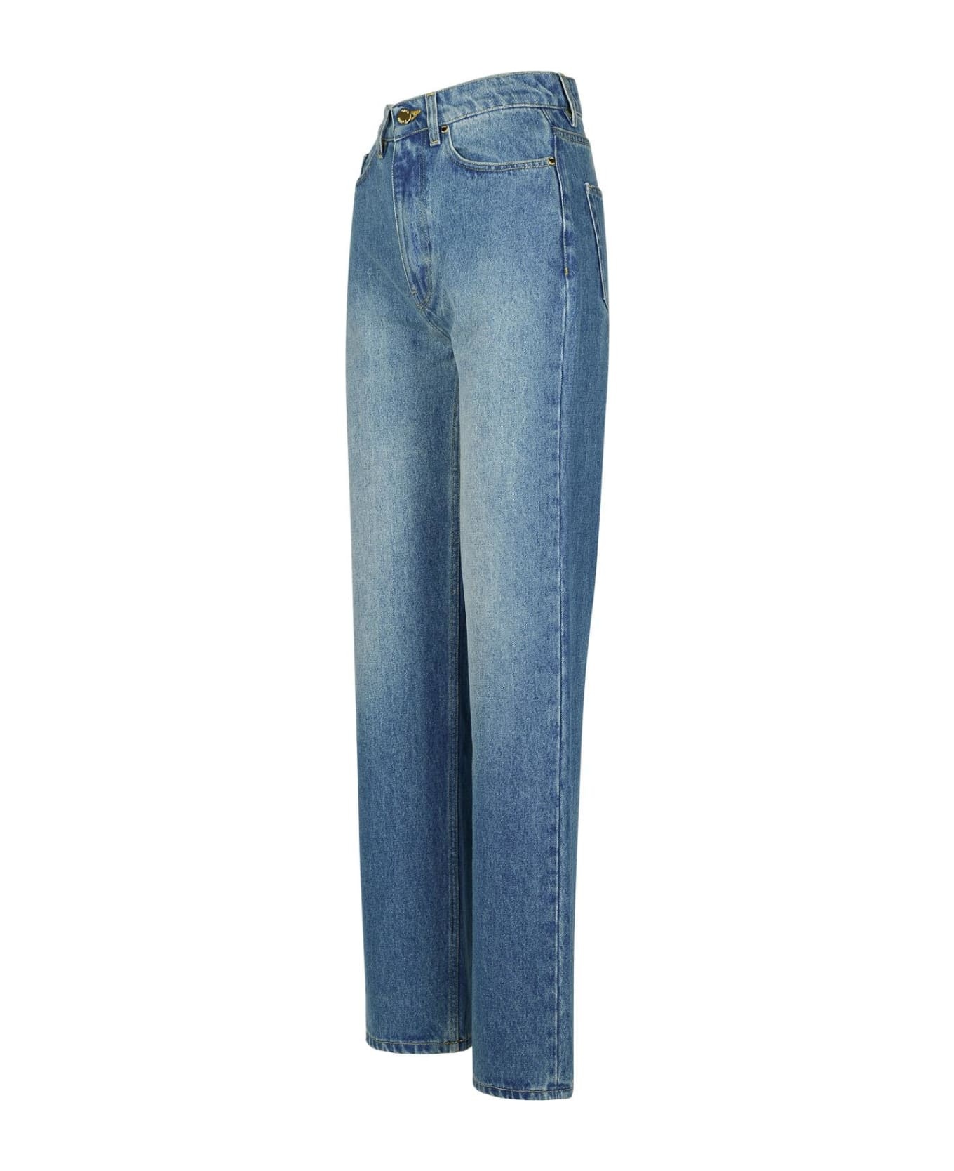 Light Blue Denim Cotton Jeans - 2