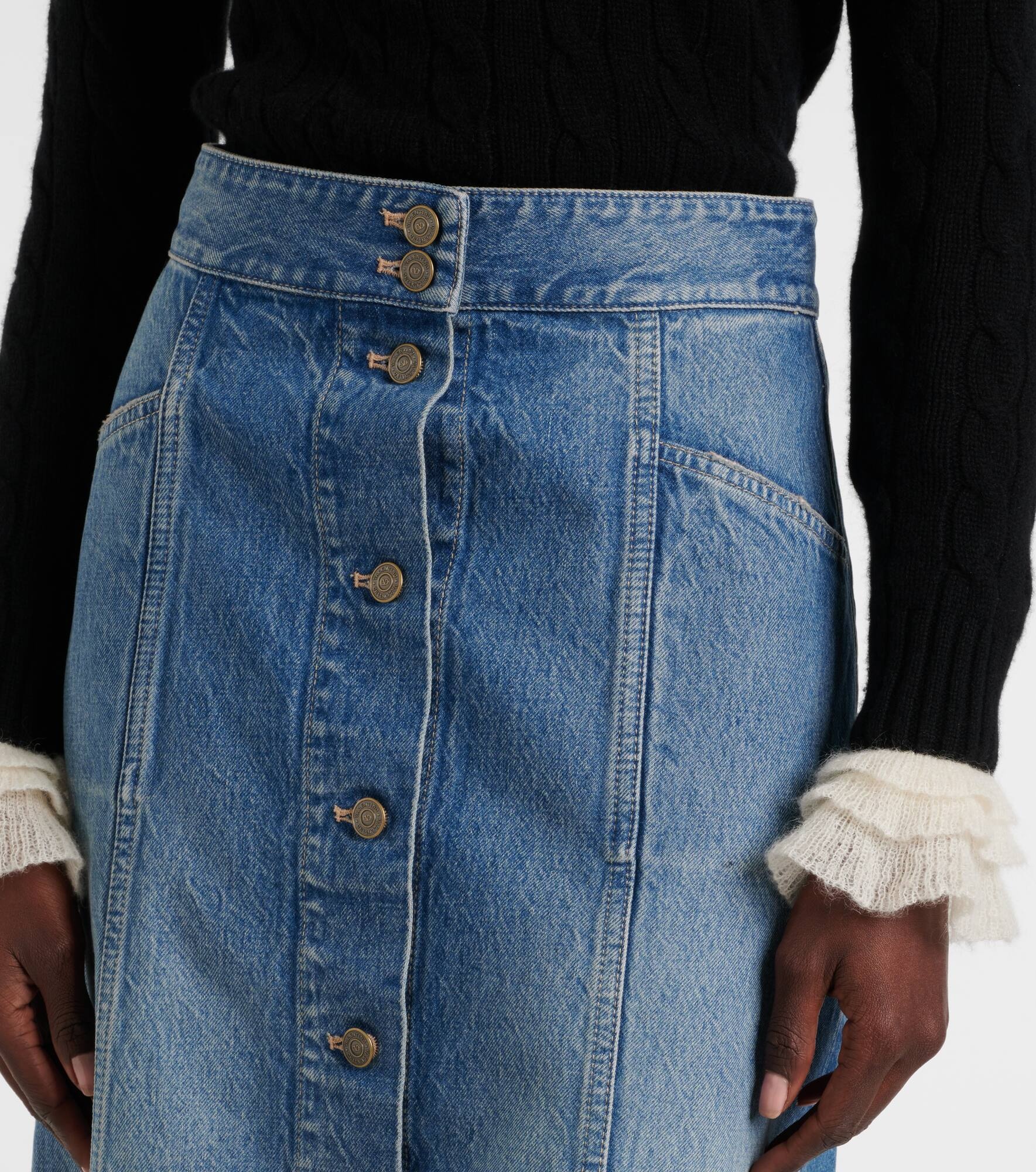 Denim midi skirt - 4