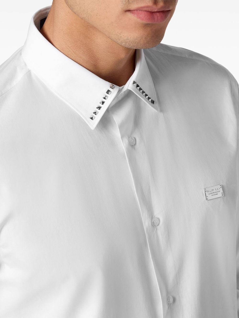 stud-detailing poplin shirt - 4