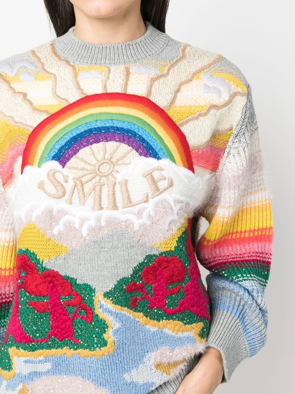 Festive Smile intarsia-knit jumper - 5
