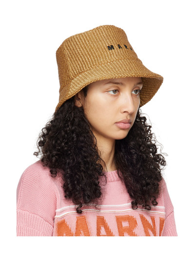 Marni Tan Embroidered Bucket Hat outlook