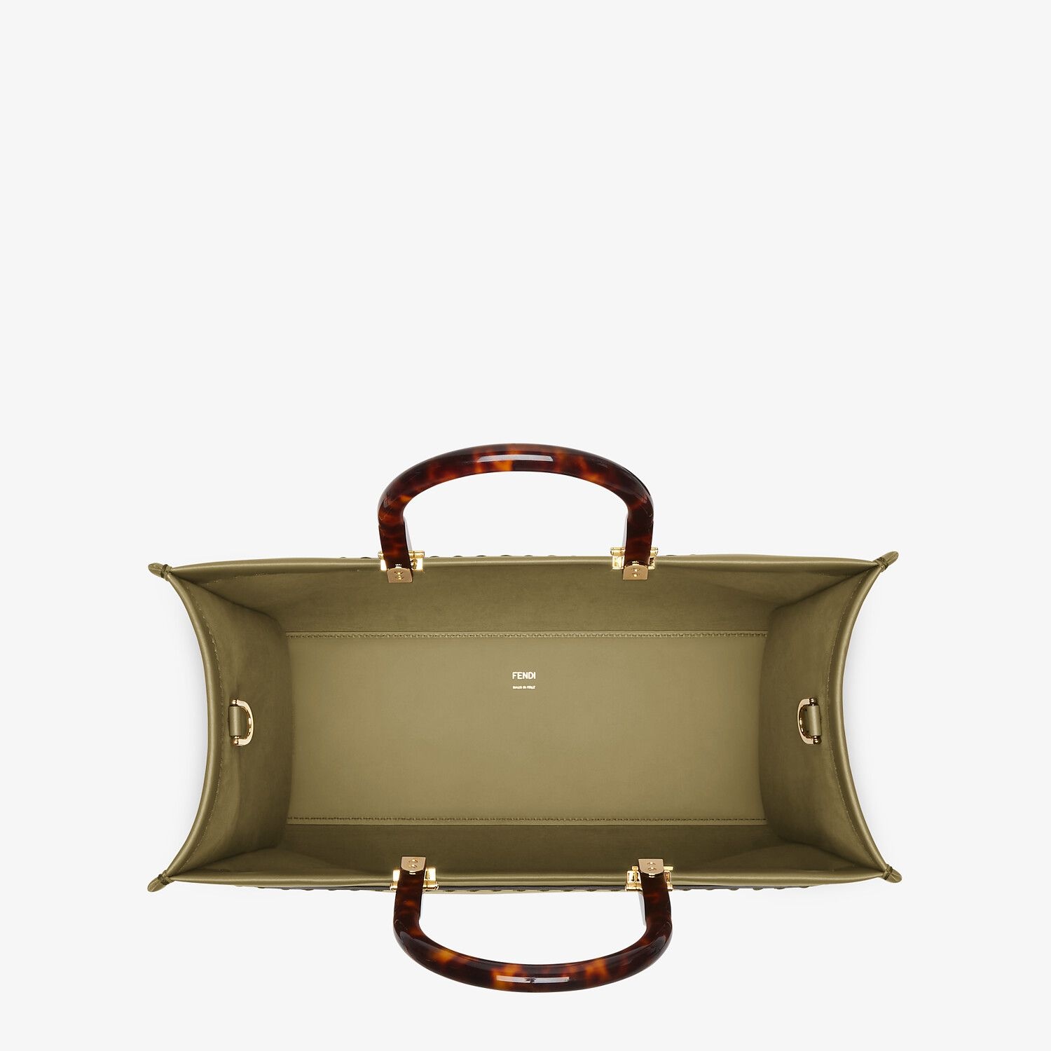 Green leather shopper - 4