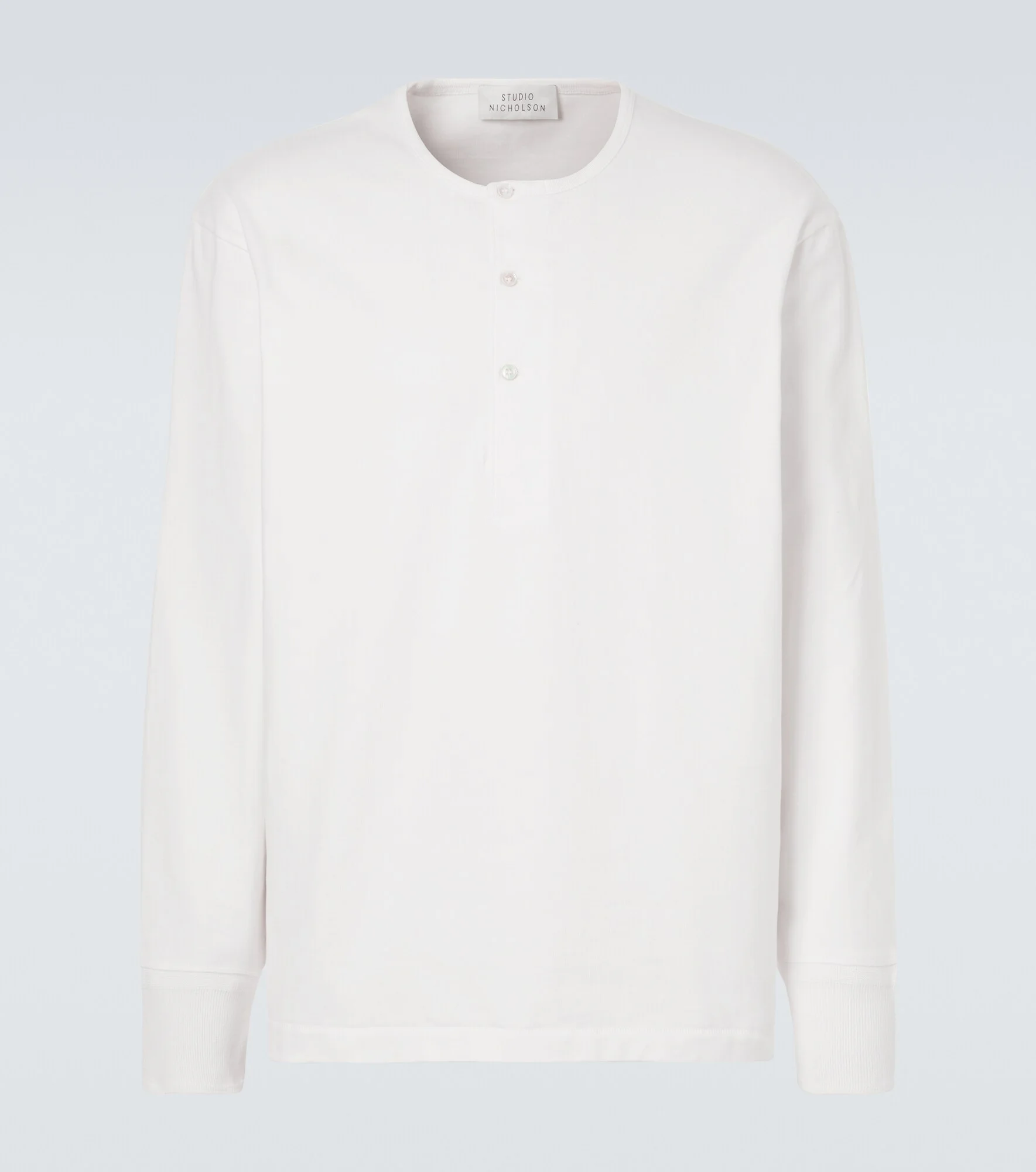 Kuyto cotton jersey Henley shirt - 1
