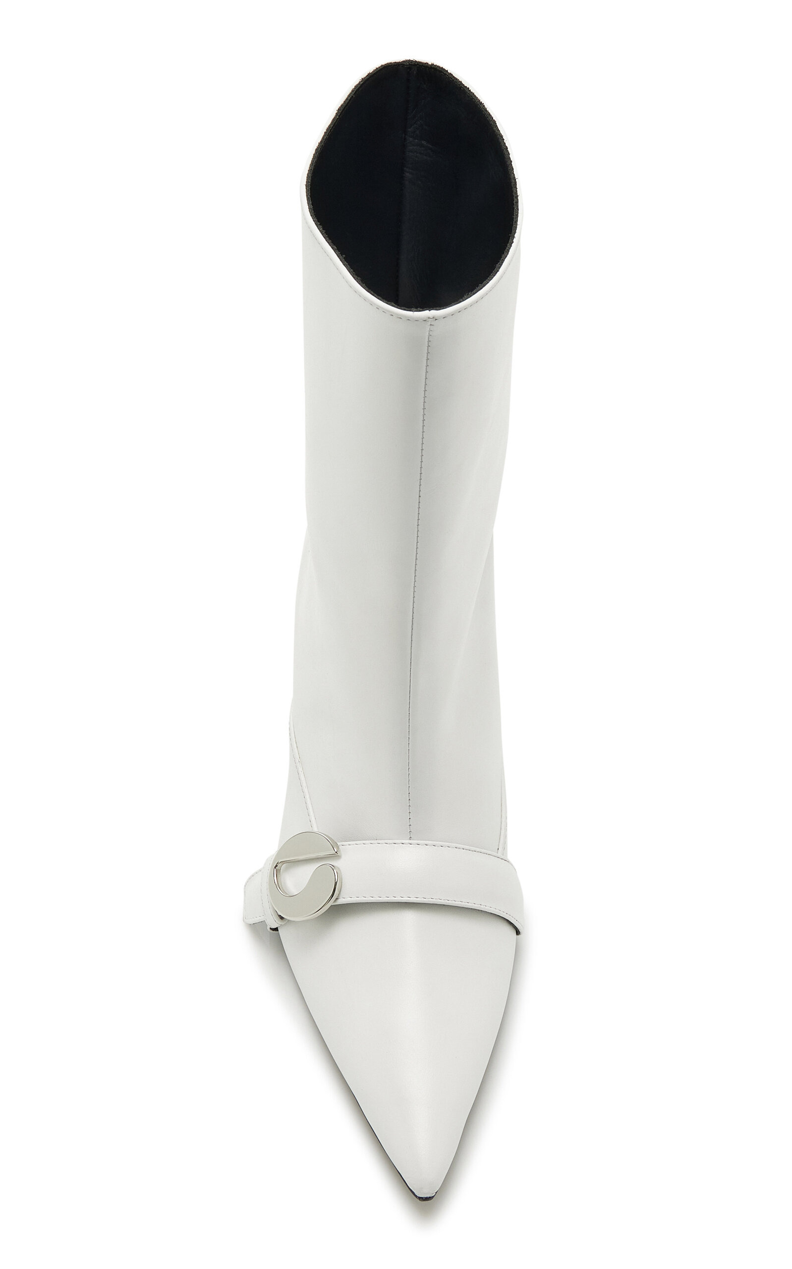 Belt Leather Ankle Boots white - 2