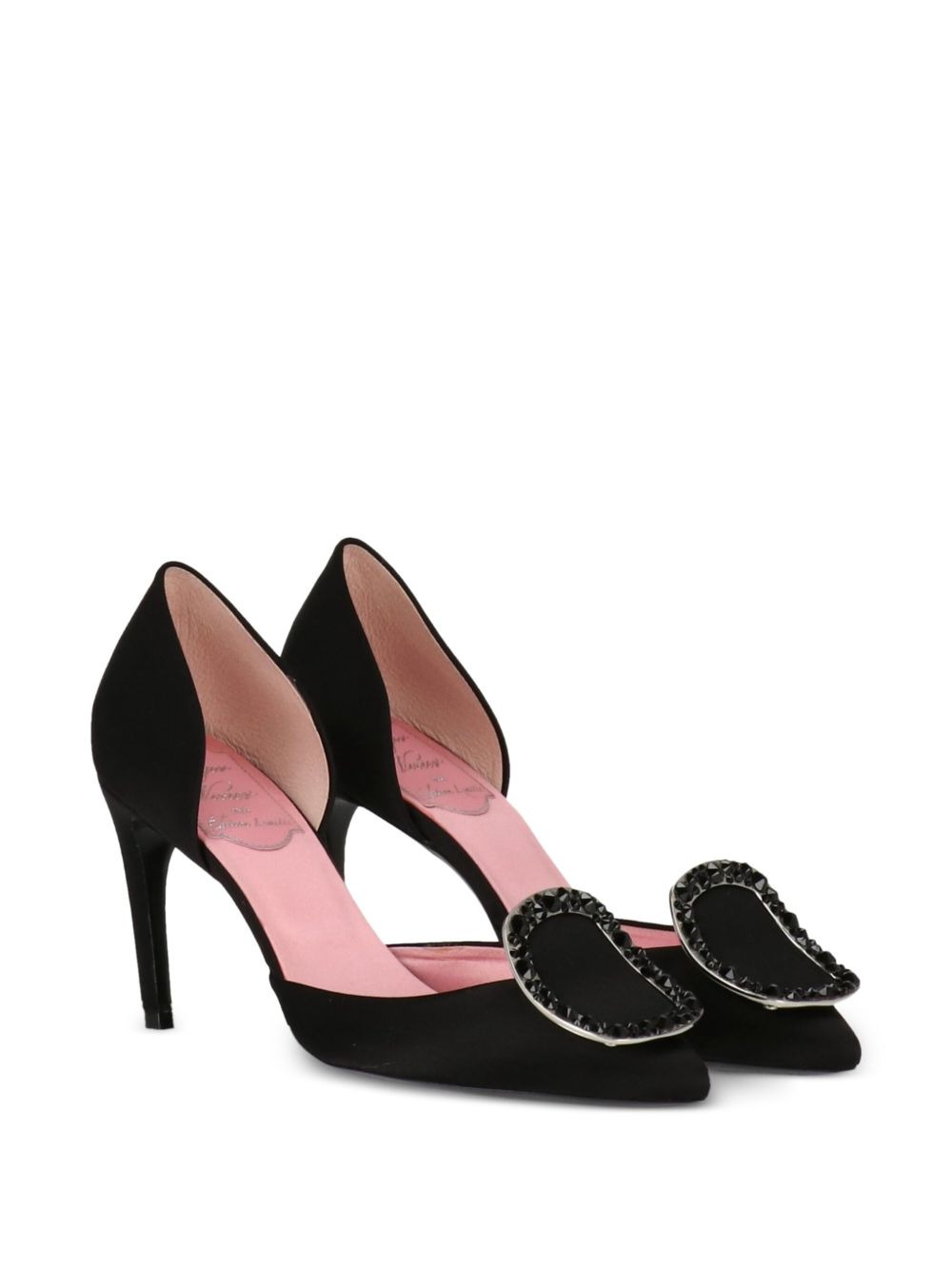 buckle-embellished satin pumps - 2