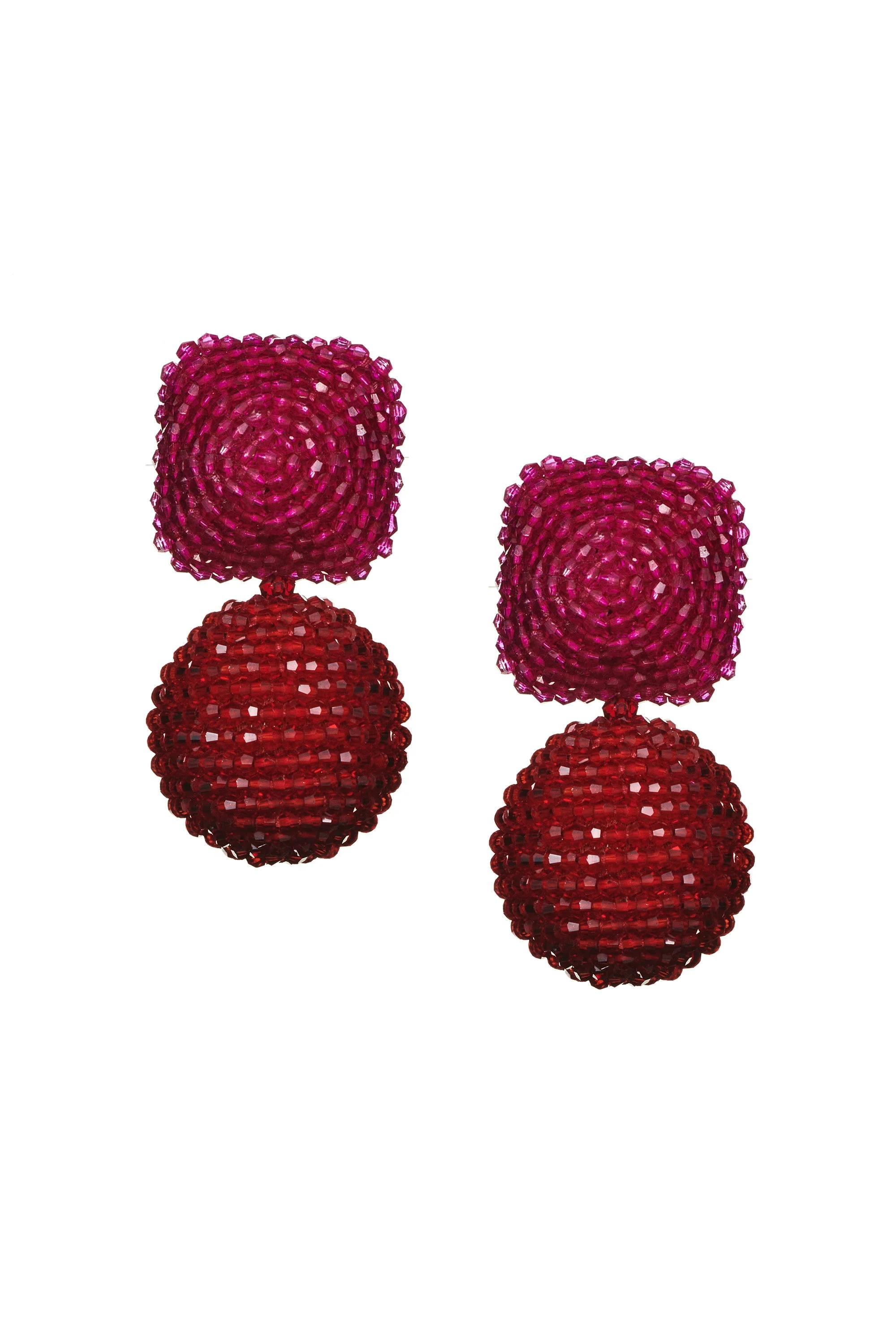 LYDIA EARRINGS - RASPBERRY/RUBY - 1