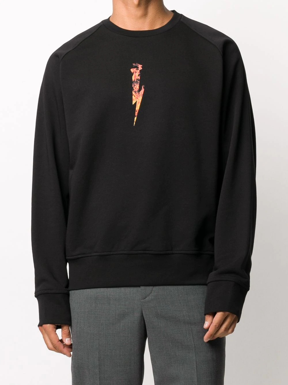 flames logo print sweatshirt - 3