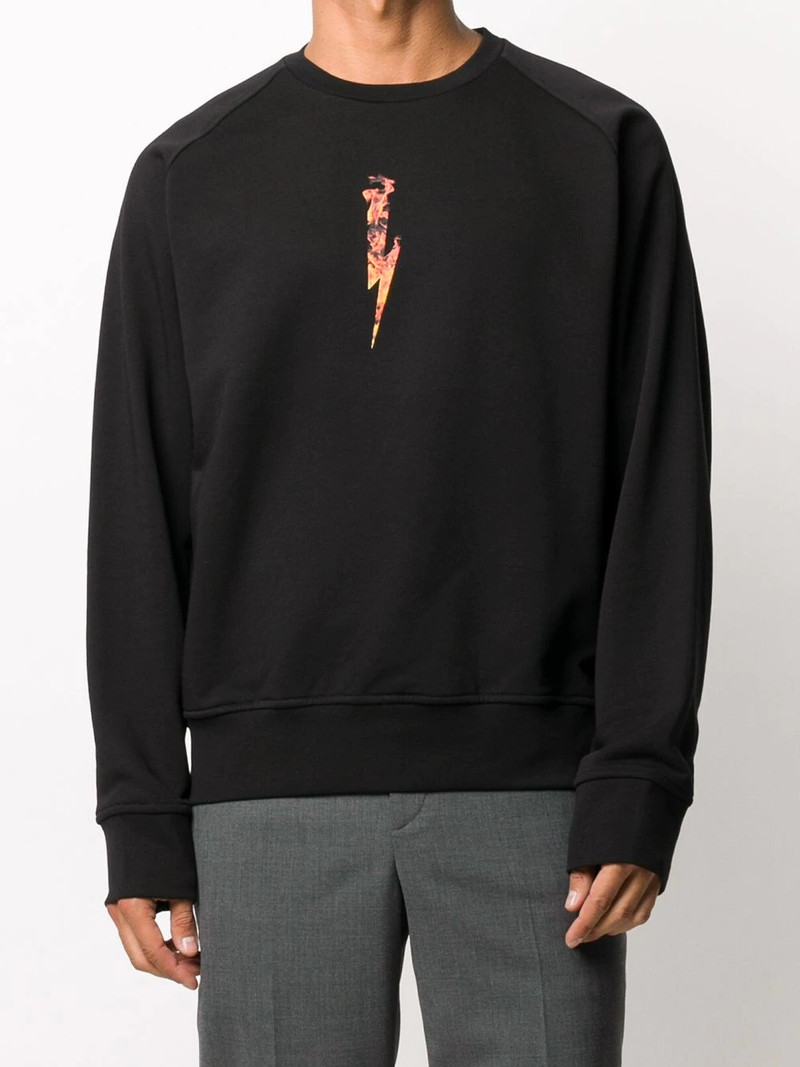 flames logo print sweatshirt 3