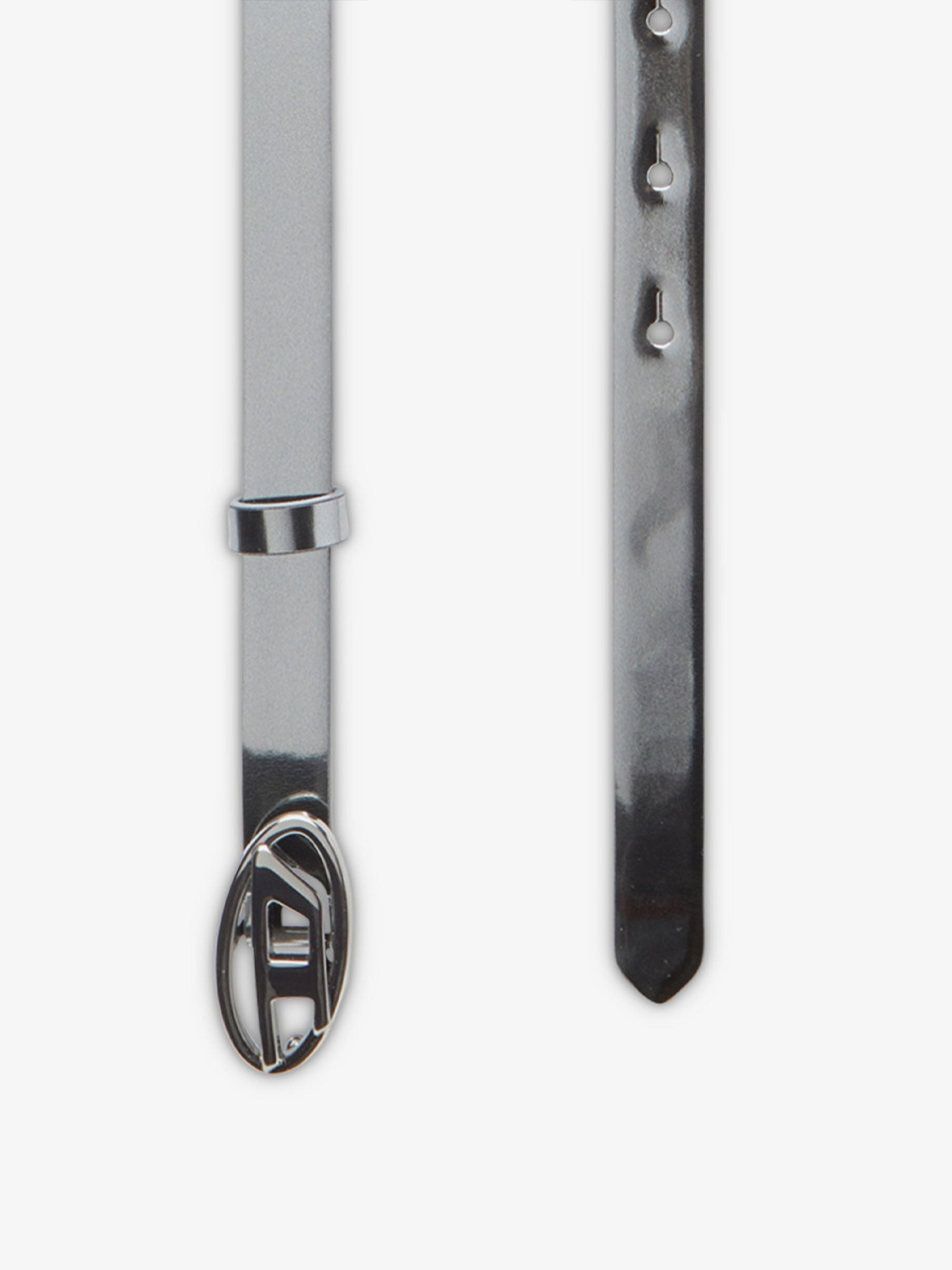 Diesel Women Silver Leather Belt - 2