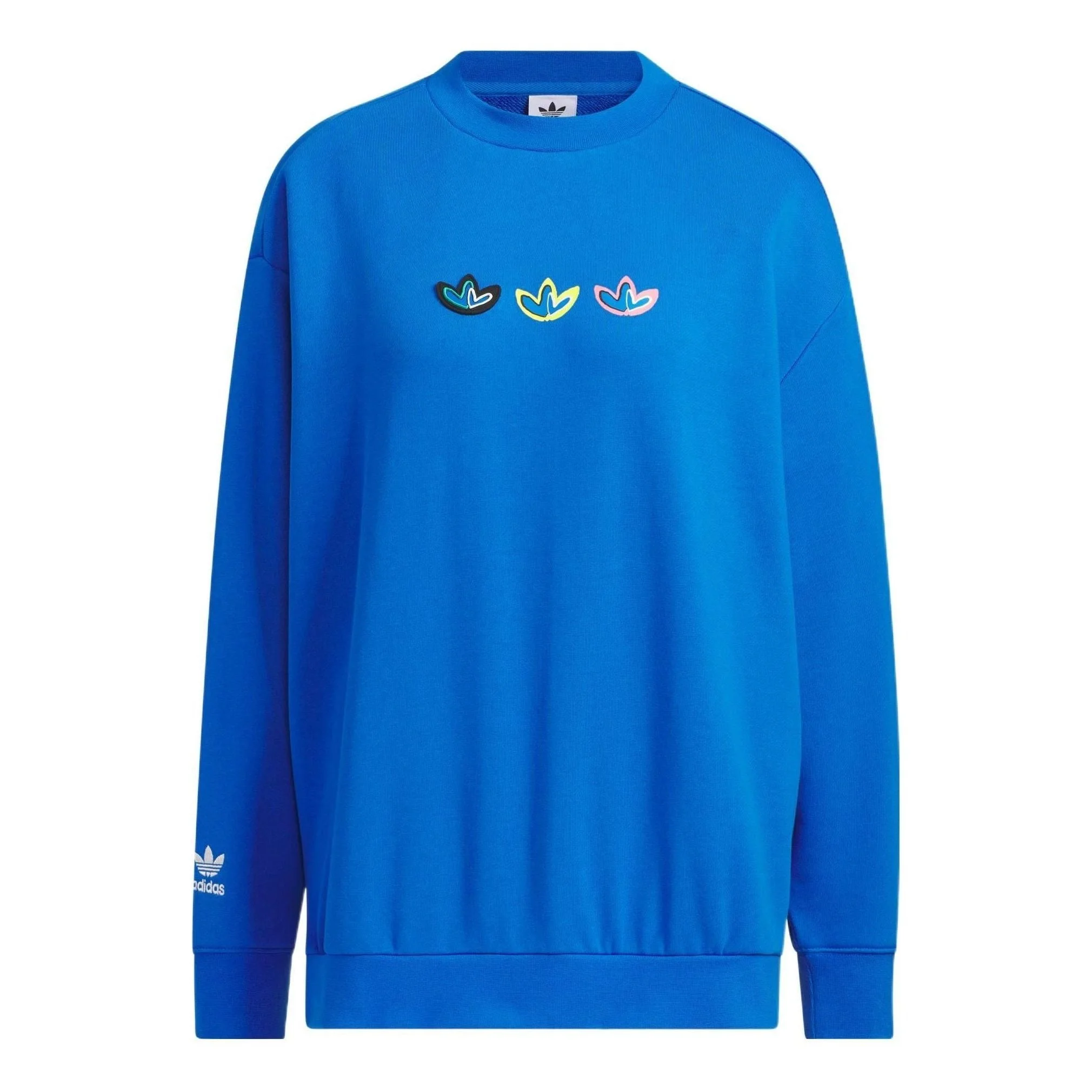 (WMNS) adidas Originals V-Day Crew Sweatshirt 'Blue' IK6859 - 1