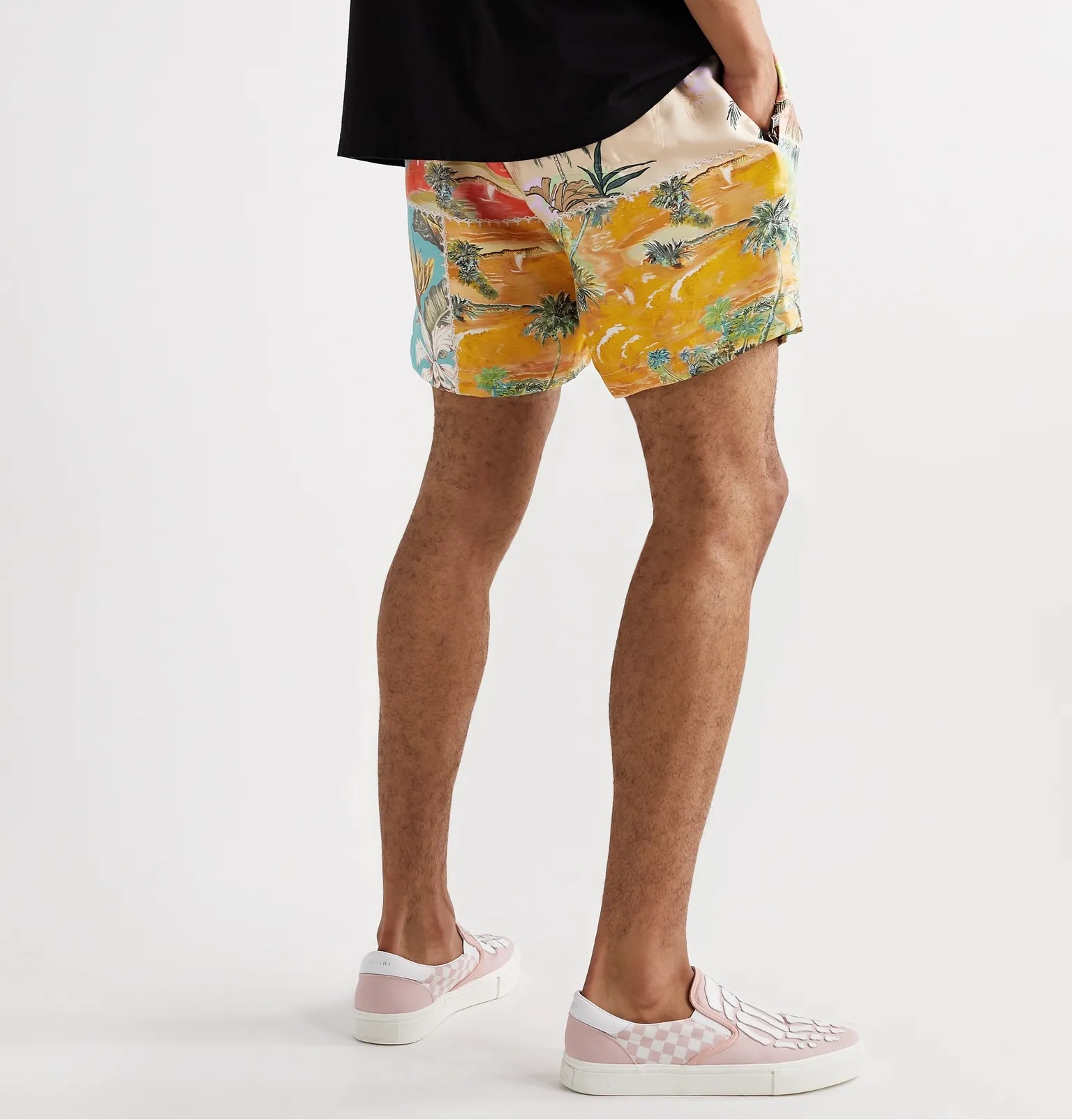 Printed Silk-Twill Drawstring Shorts - 4