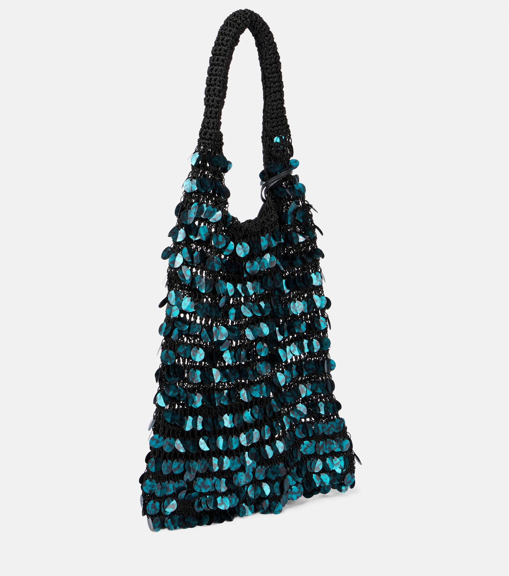Sequined mesh tote bag - 4