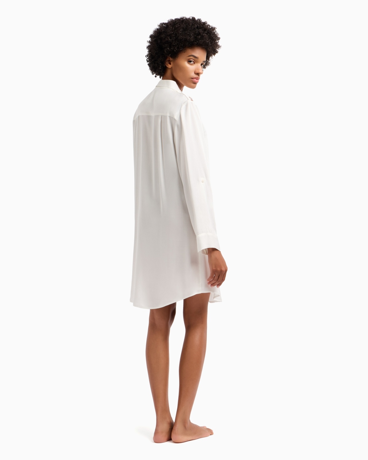 BEACHWEAR SHIRT DRESS WITH LOGO-LACE DETAILS - 3