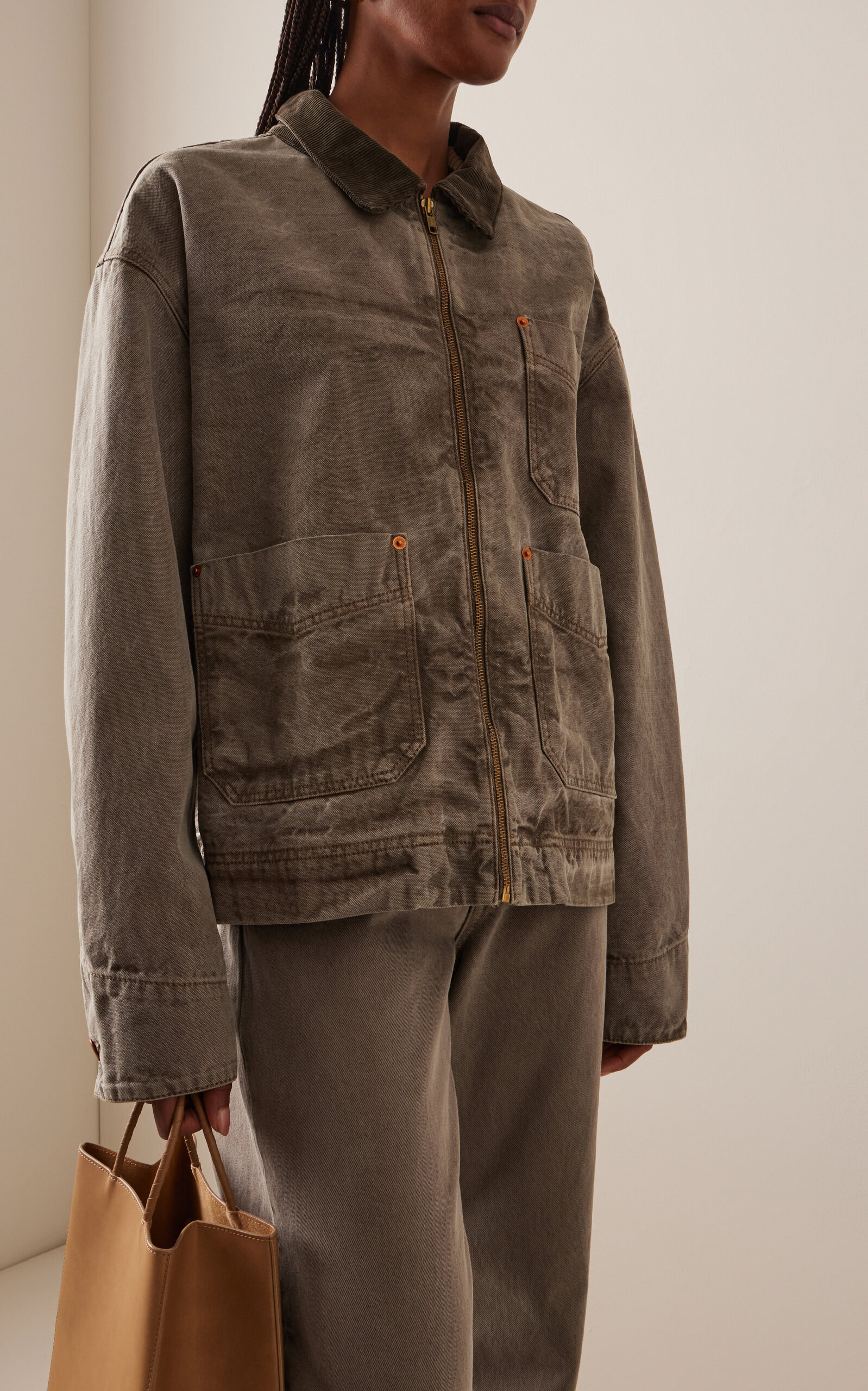 Casey Square Cotton Worker Jacket green - 3