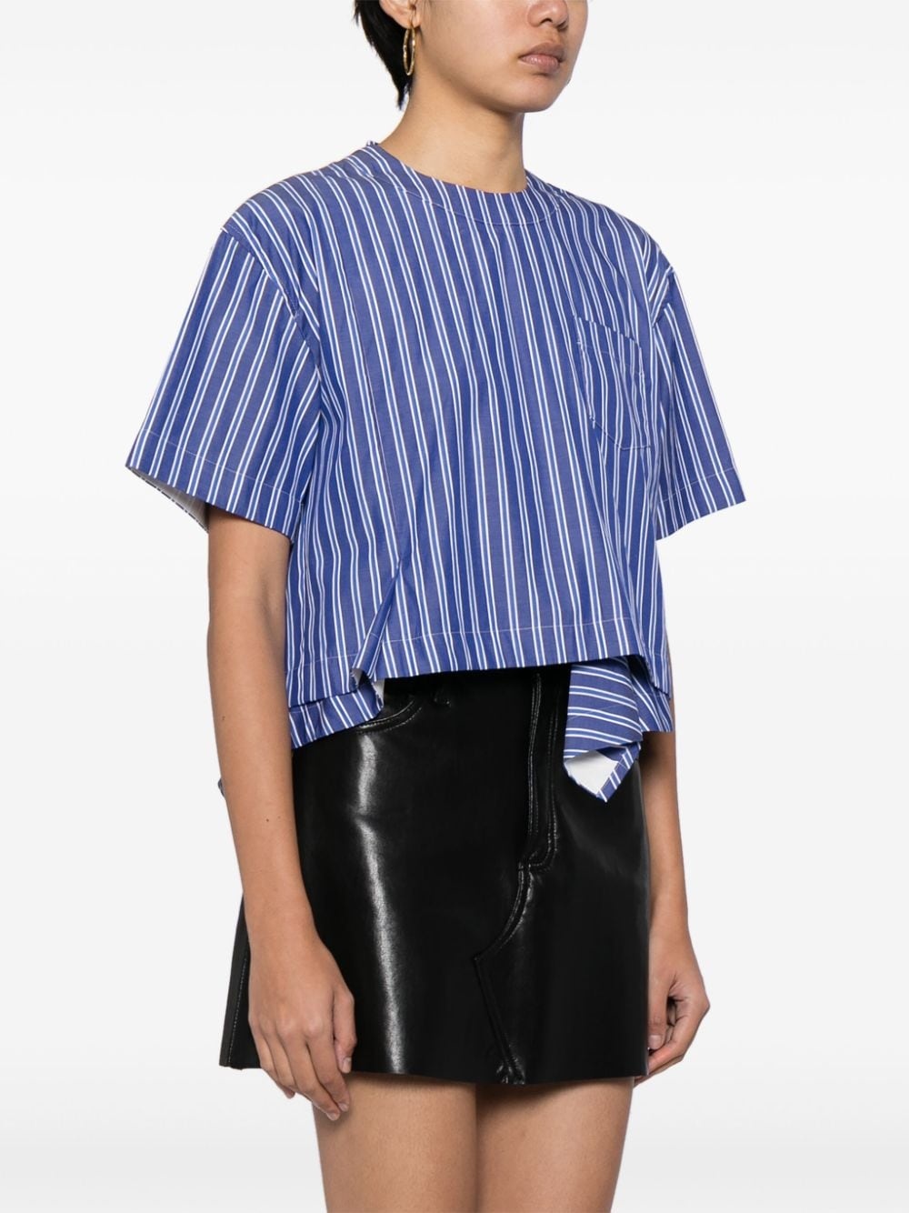 ruffle-hem striped top - 3