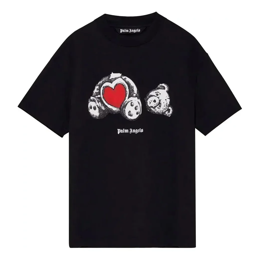Palm Angels Bear In Love Classic Tee 'Black White' PMAA001S21JER0211001 - 1