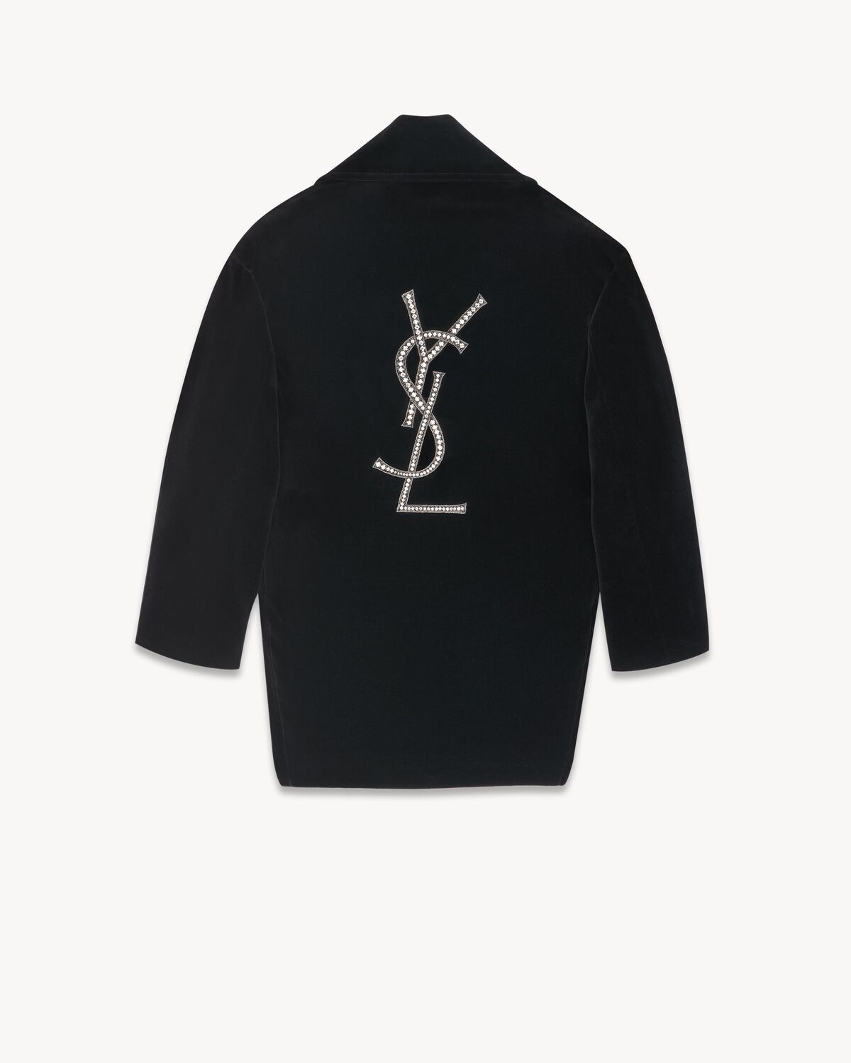 SAINT LAURENT CASSANDRE PEACOAT IN COTTON VELVET | REVERSIBLE