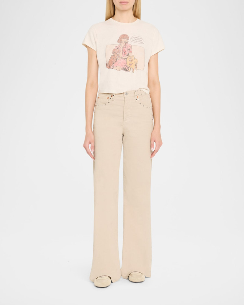 RE/DONE Studded Wide Flare Corduroy Pants outlook