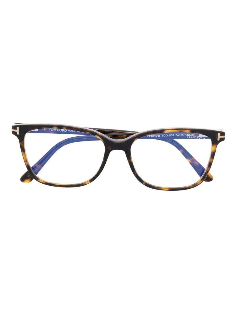 tortoiseshell-effect square-frame glasses 1