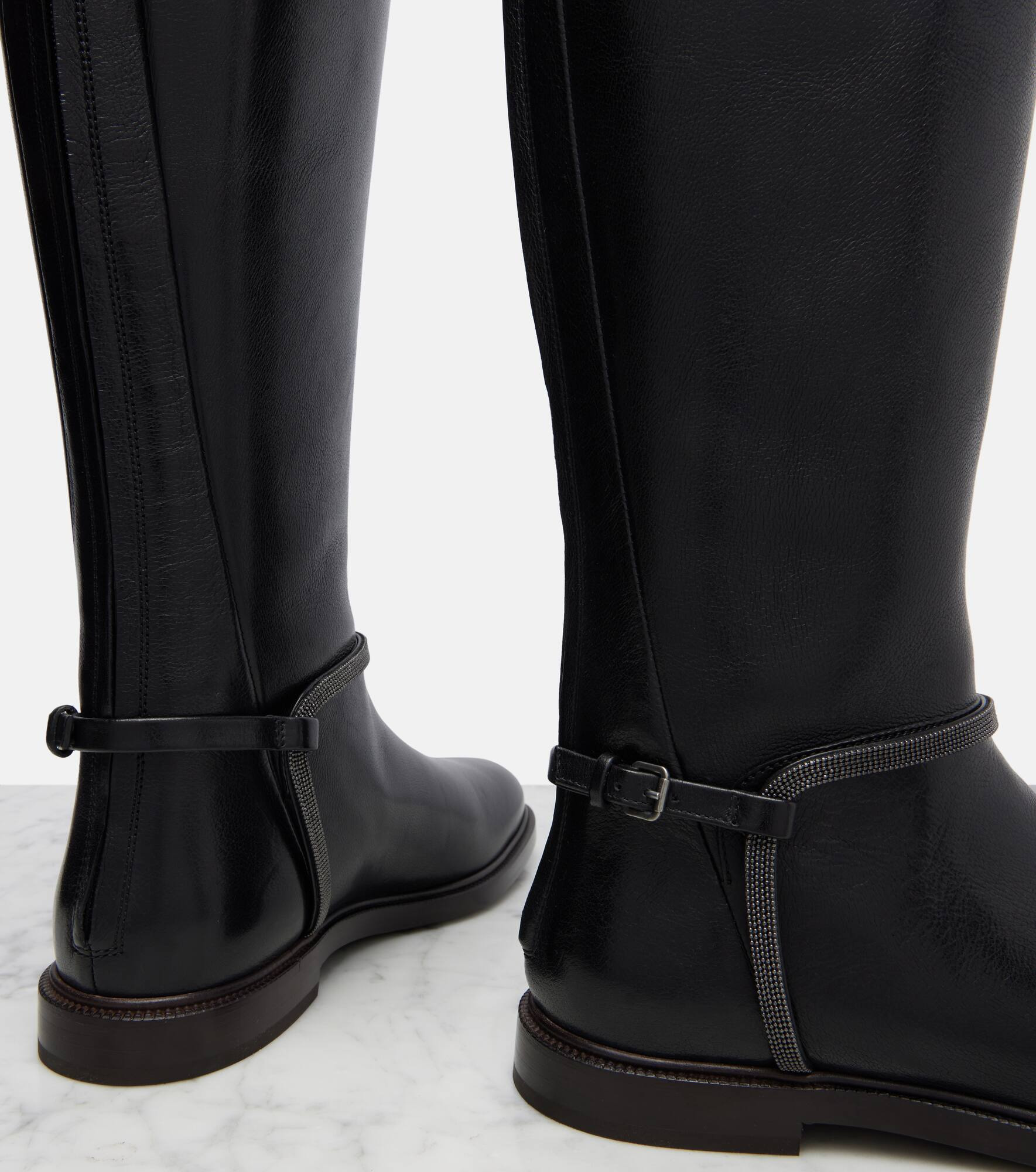 Monili leather knee-high boots - 5