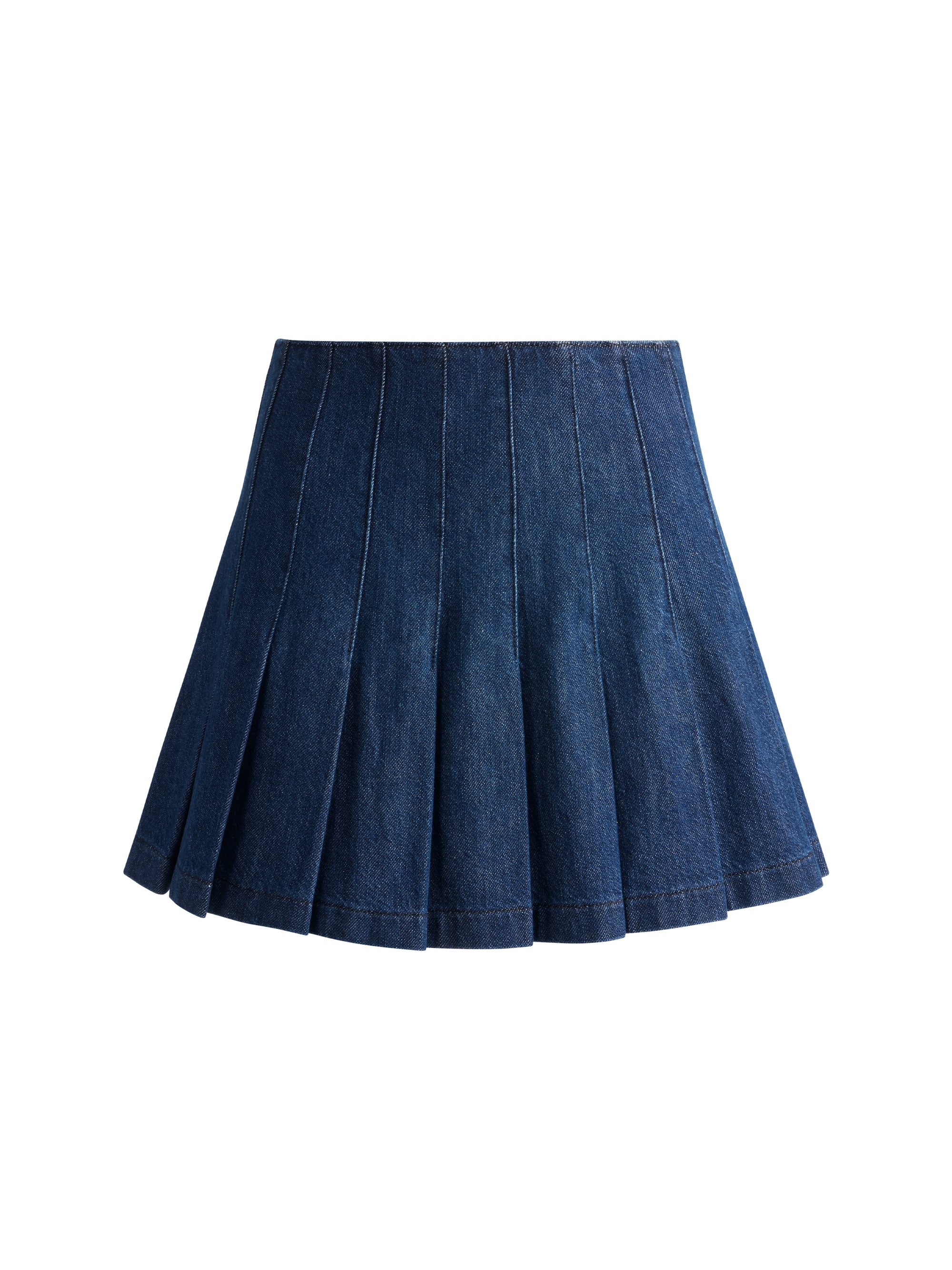 CARTER PLEATED DENIM MINI SKIRT - 1