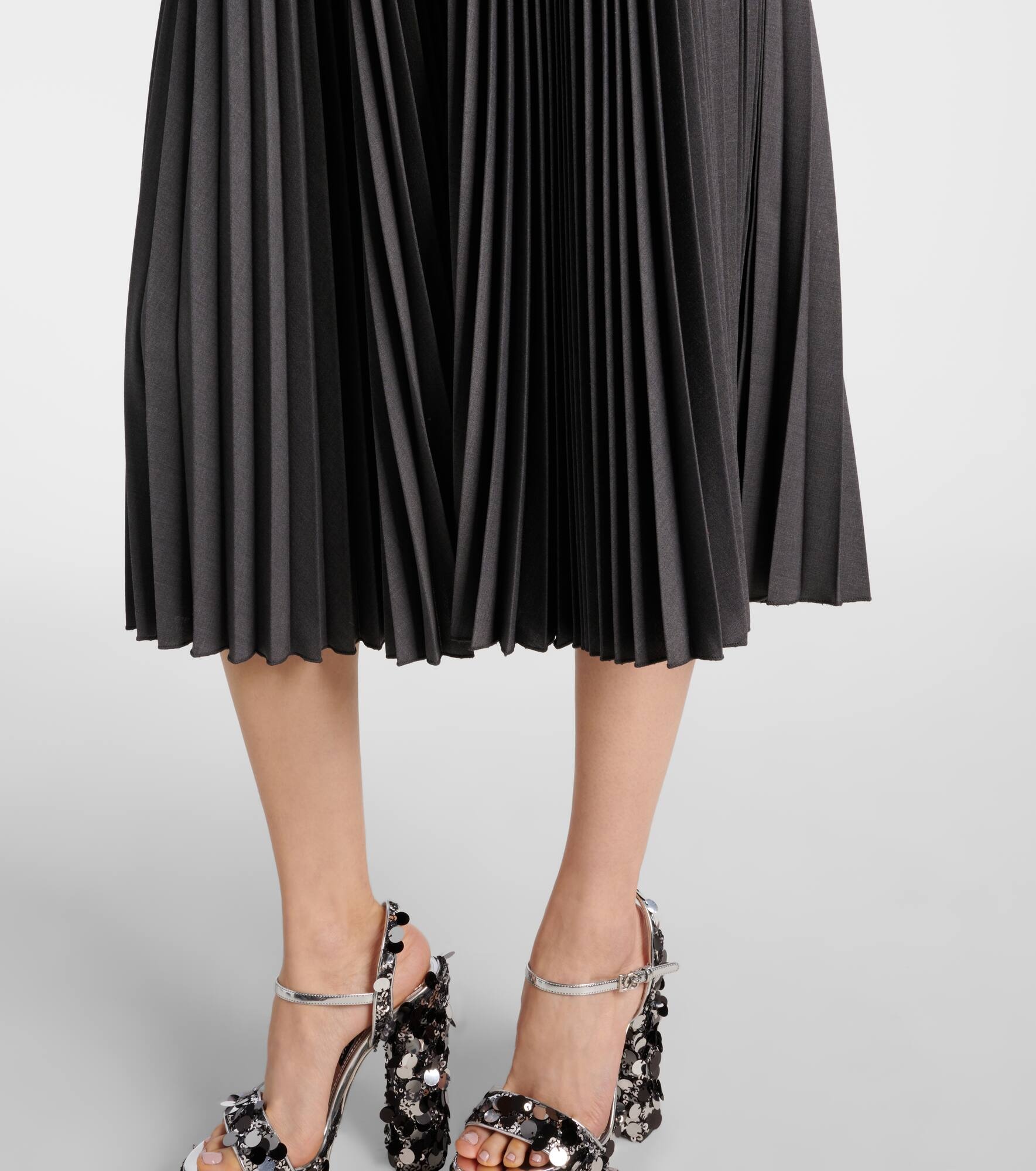 Plissé midi skirt - 5