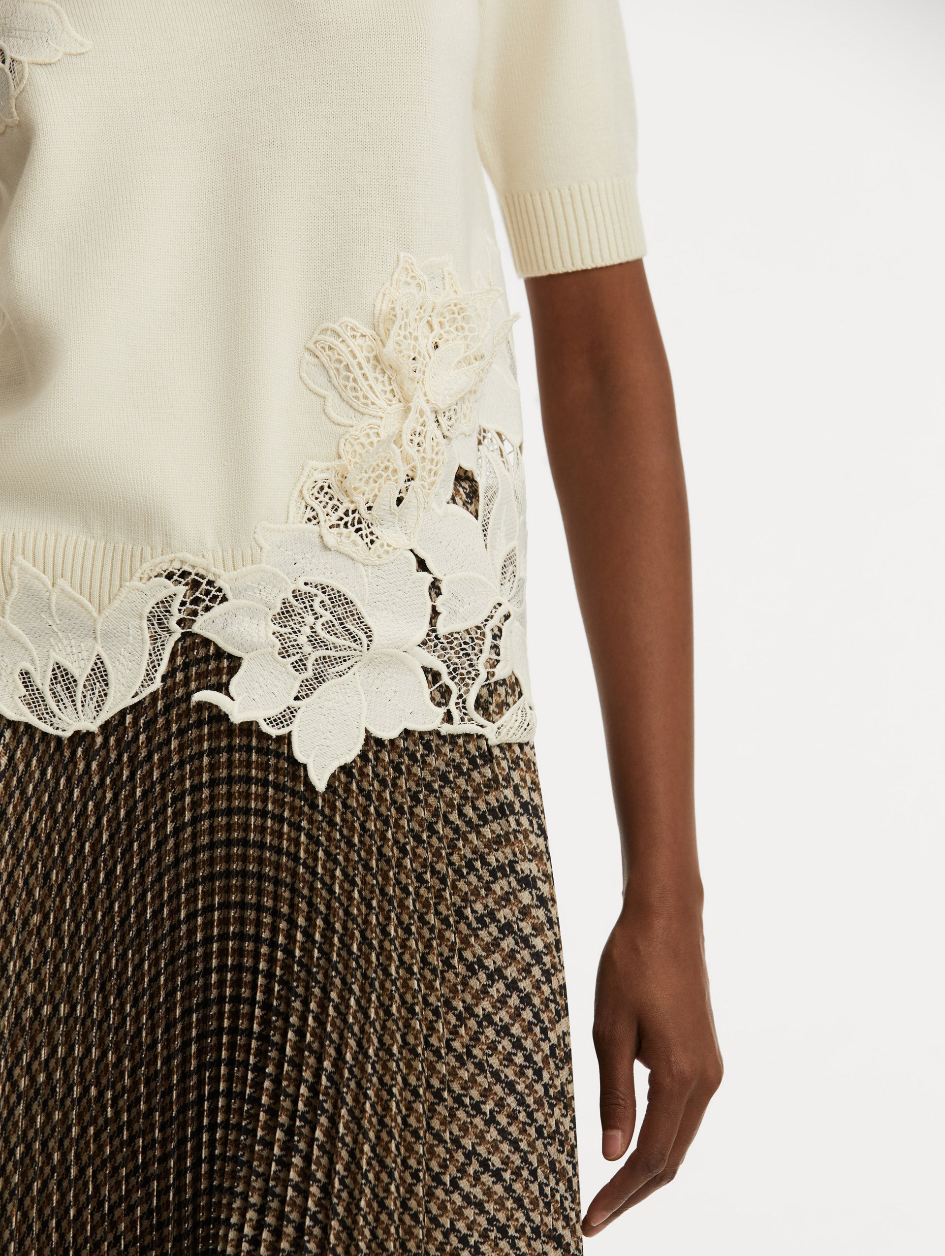 PEONY GUIPURE INSERT PULLOVER - 5
