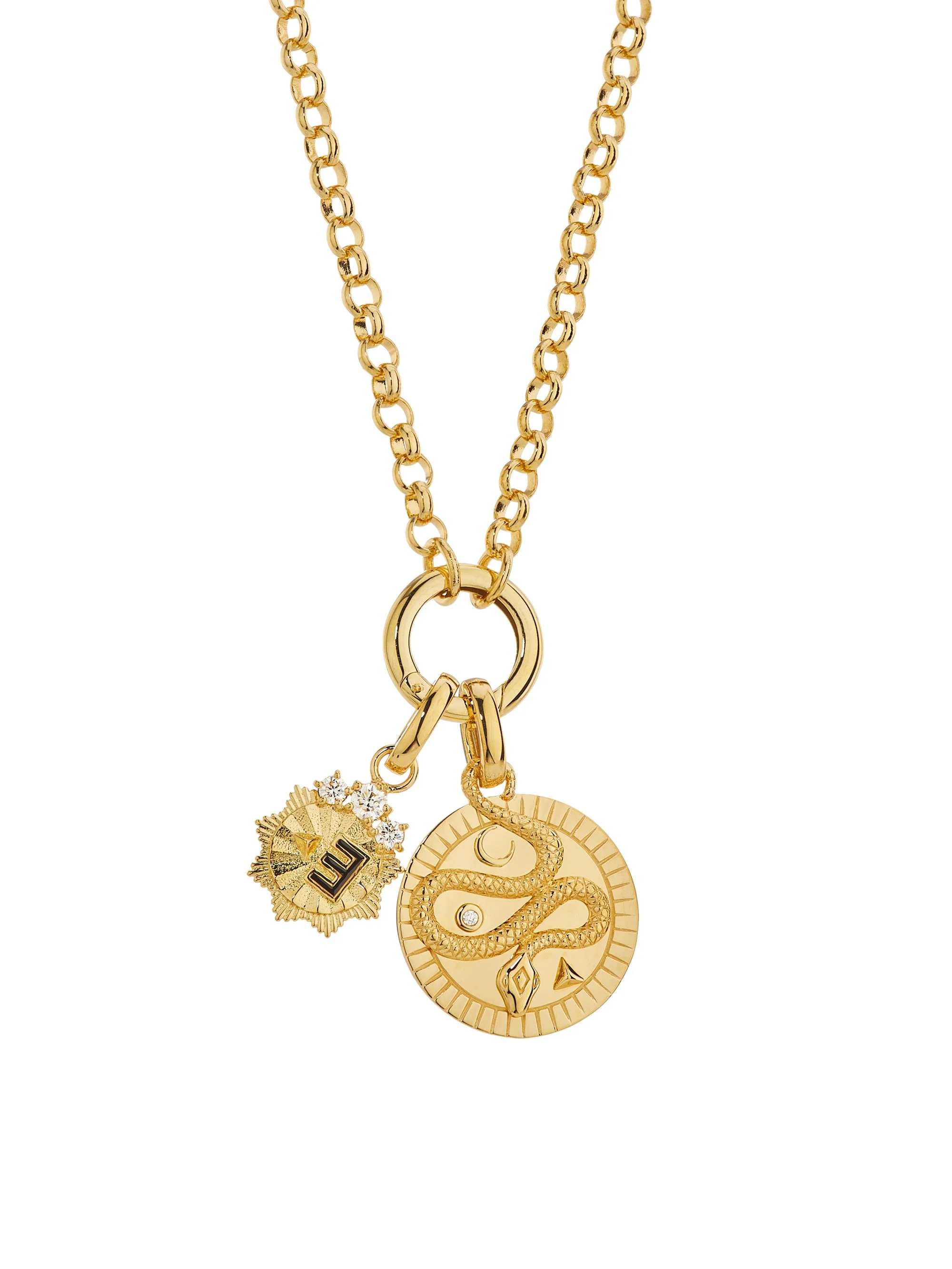 Women's Wholeness & Internal Compass 18K Yellow Gold & 0.23 TCW Diamond Medium Belcher Chain Necklac - 1