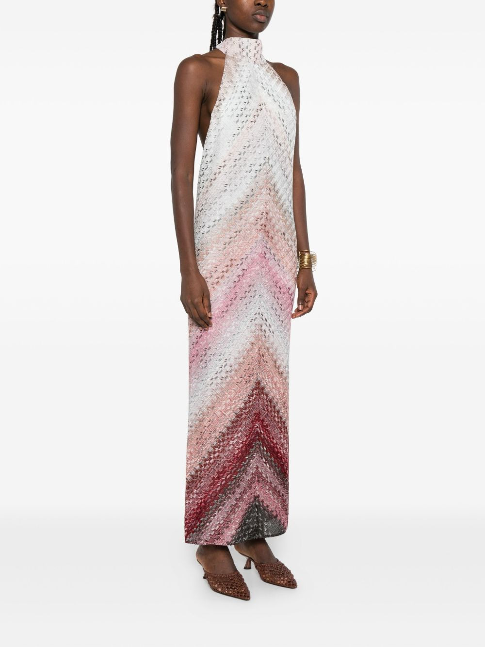 chevron highneck maxi dress - 3