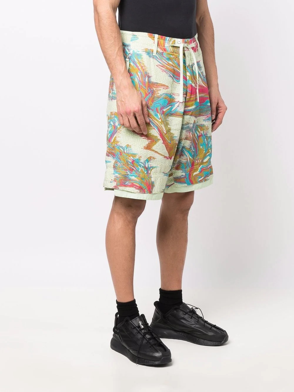 marbled-print bermuda shorts - 3