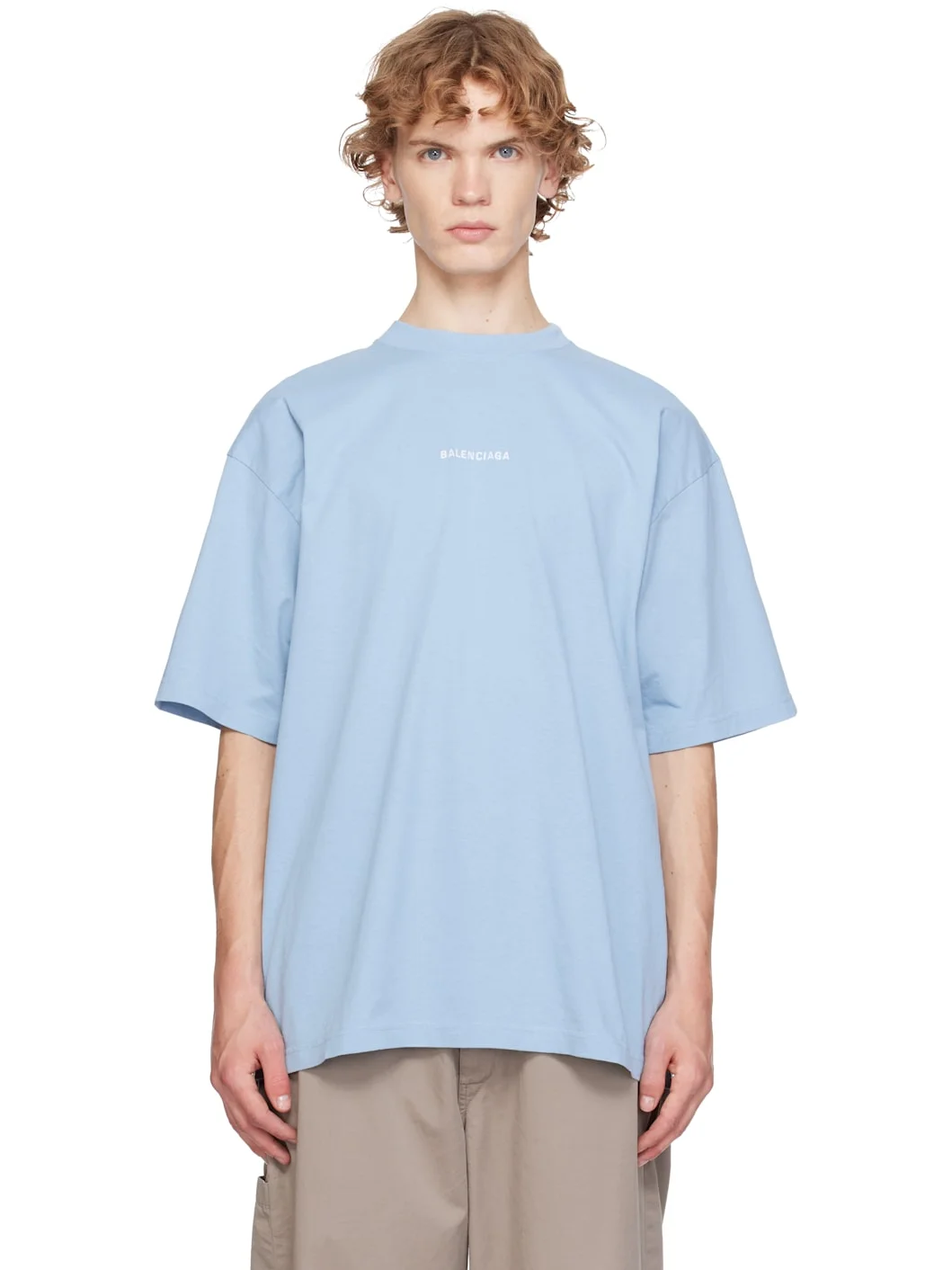 Blue 'Balenciaga' Back Medium Fit T-shirt - 1