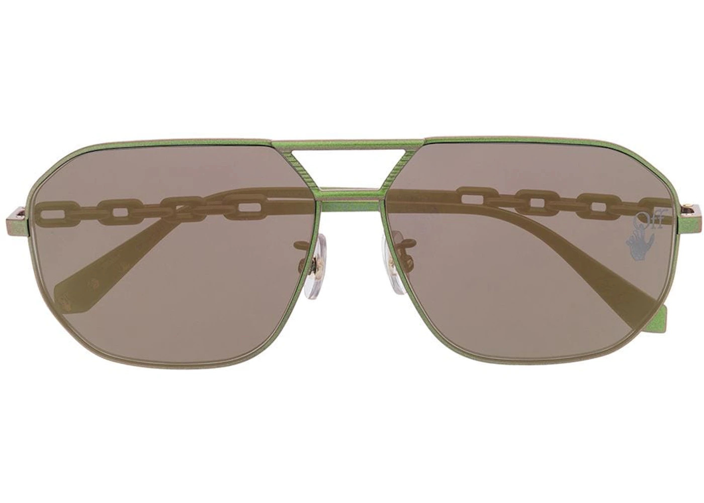 OFF-WHITE Wright Aviator Sunglasses Scarabeo Green/Gold (OMRI007F20MET0015500) - 2