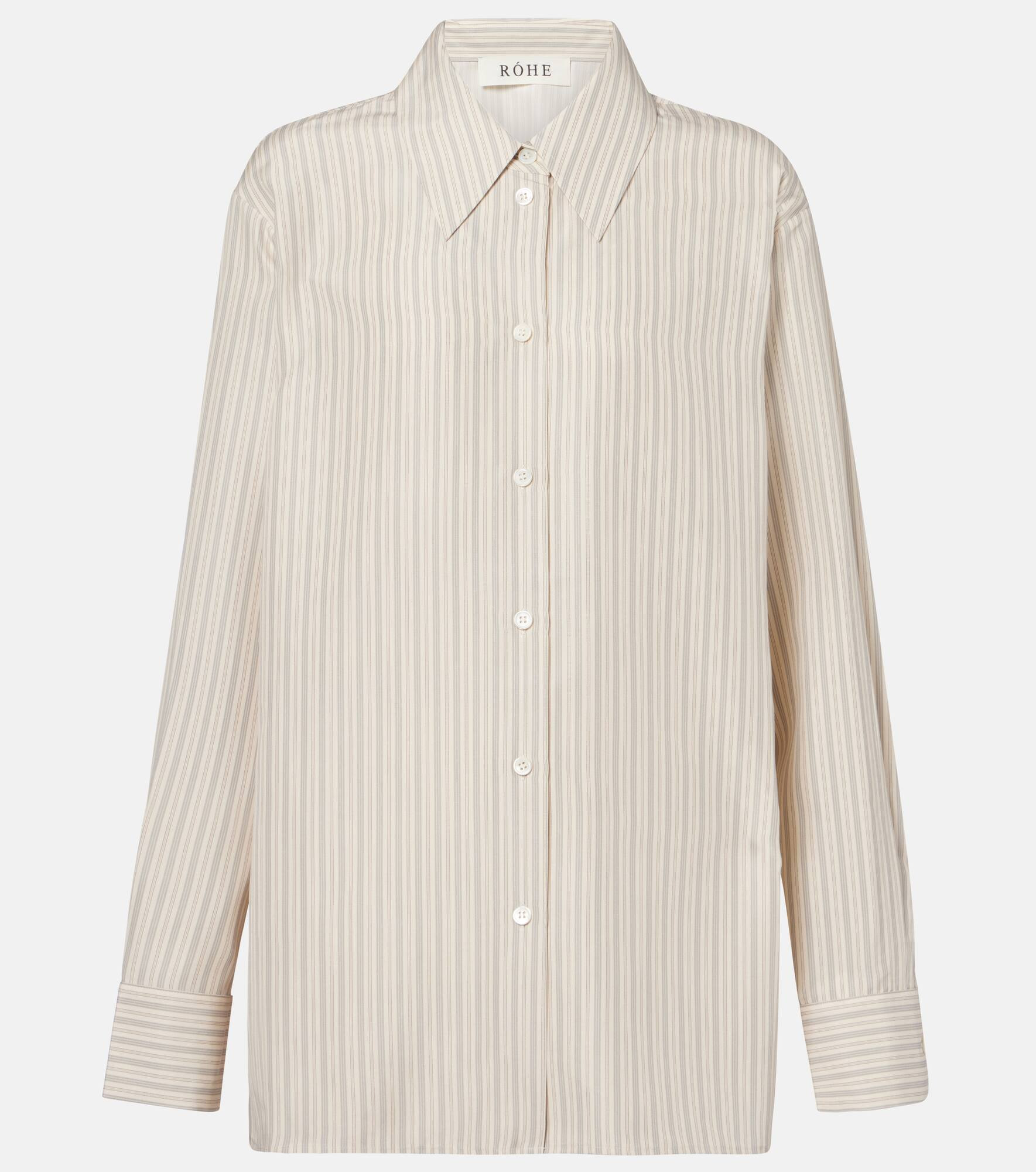 Oversized striped silk shirt - 1