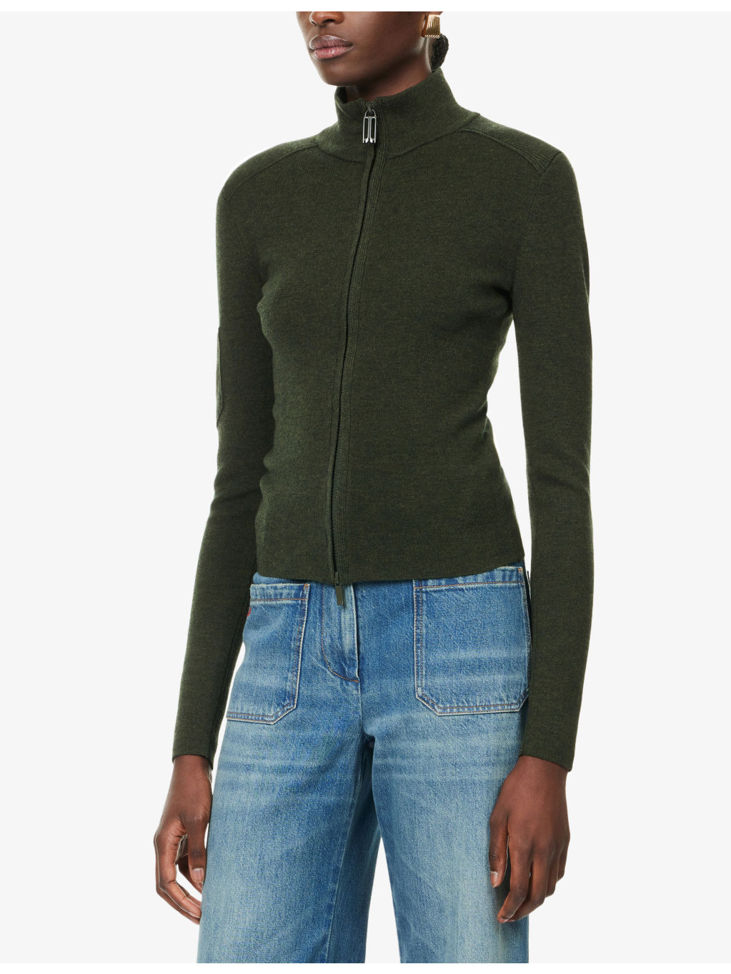 Slim-Fit High-Neck Stretch-Wool Blend Top - 3